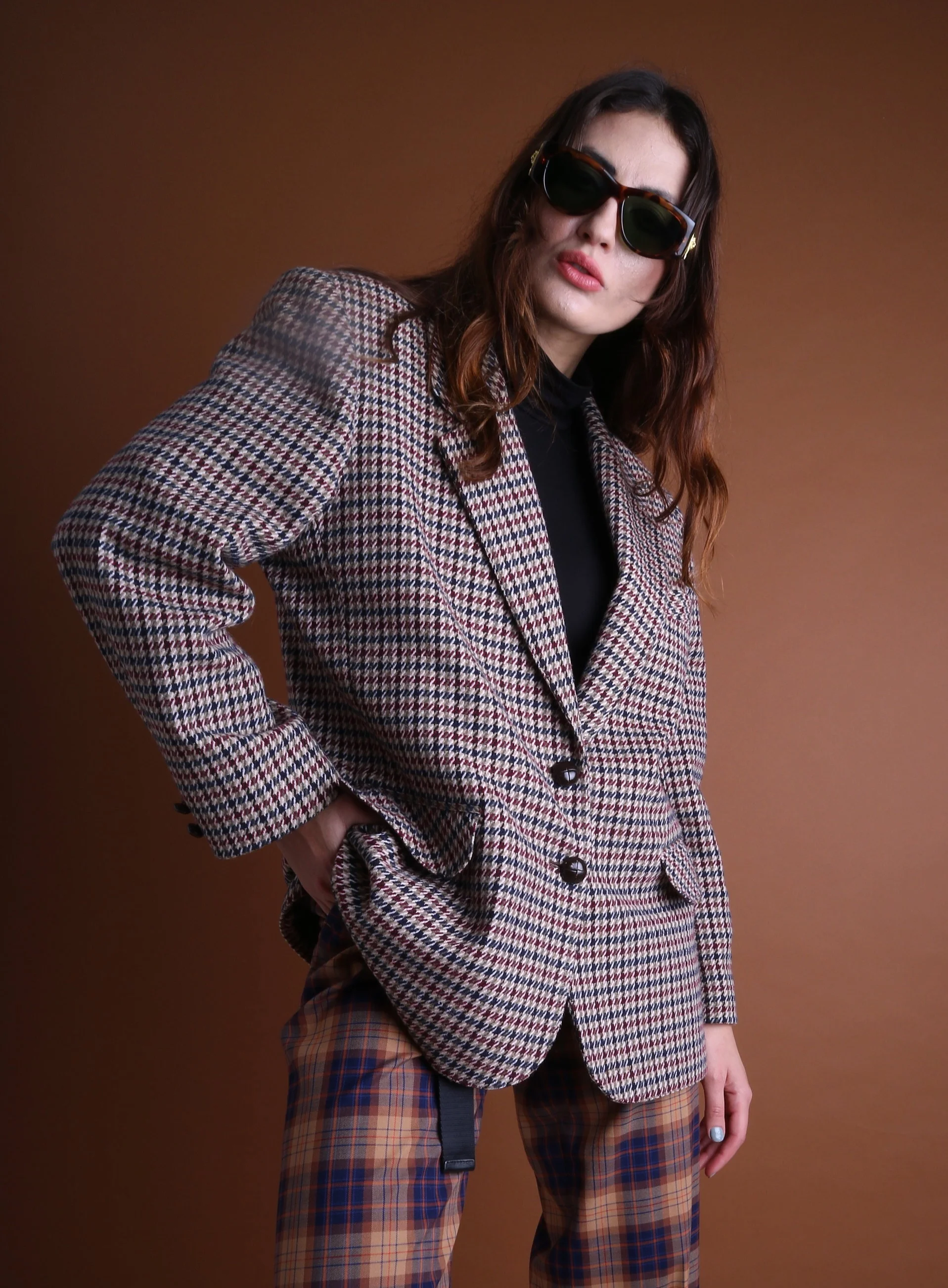 Vintage check blazer