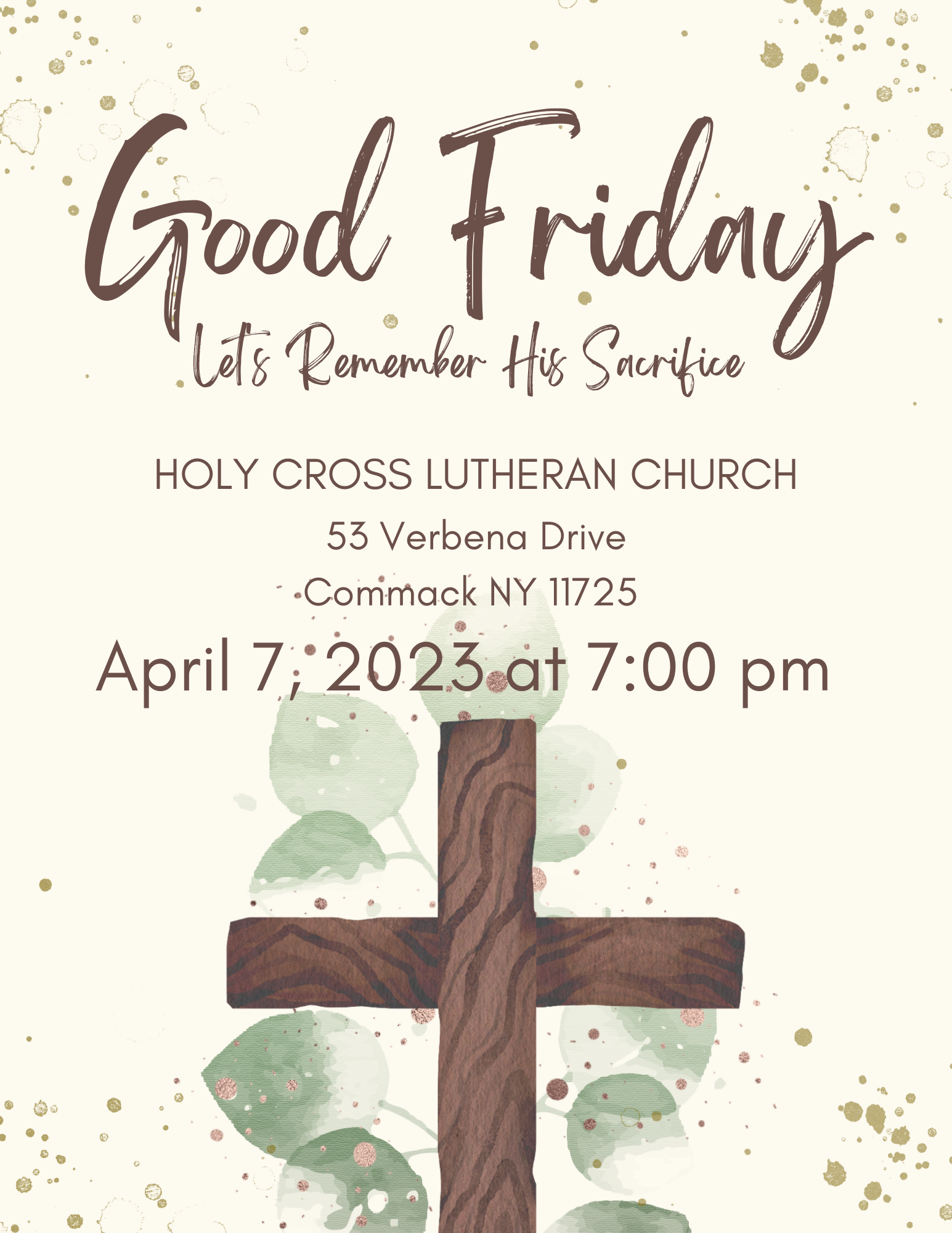 Beige Watercolor Illustration Good Friday Flyer .png