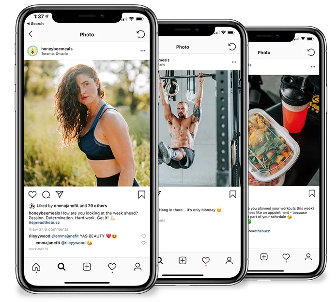 The Honey Bee Meals instagram is now filled with photos that are cohesive and professional, a reflection of the quality and dedication that Amy puts into her brand.