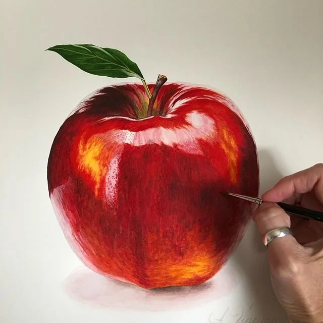A colorful, shiny apple to brighten your day! 🍎#watercolor #apple #watercolour #watercolorpainting #watercolor_gallery #fruit #fruitpainting #realism #art #artist #artistsoninstagram #painting #red #redfruits #arches #winsorandnewton #winsorandnewto