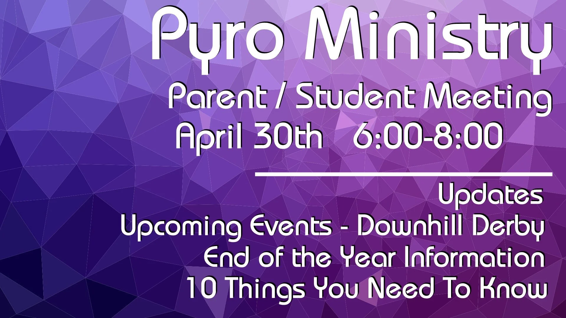 Pyro Parent Student Meeting