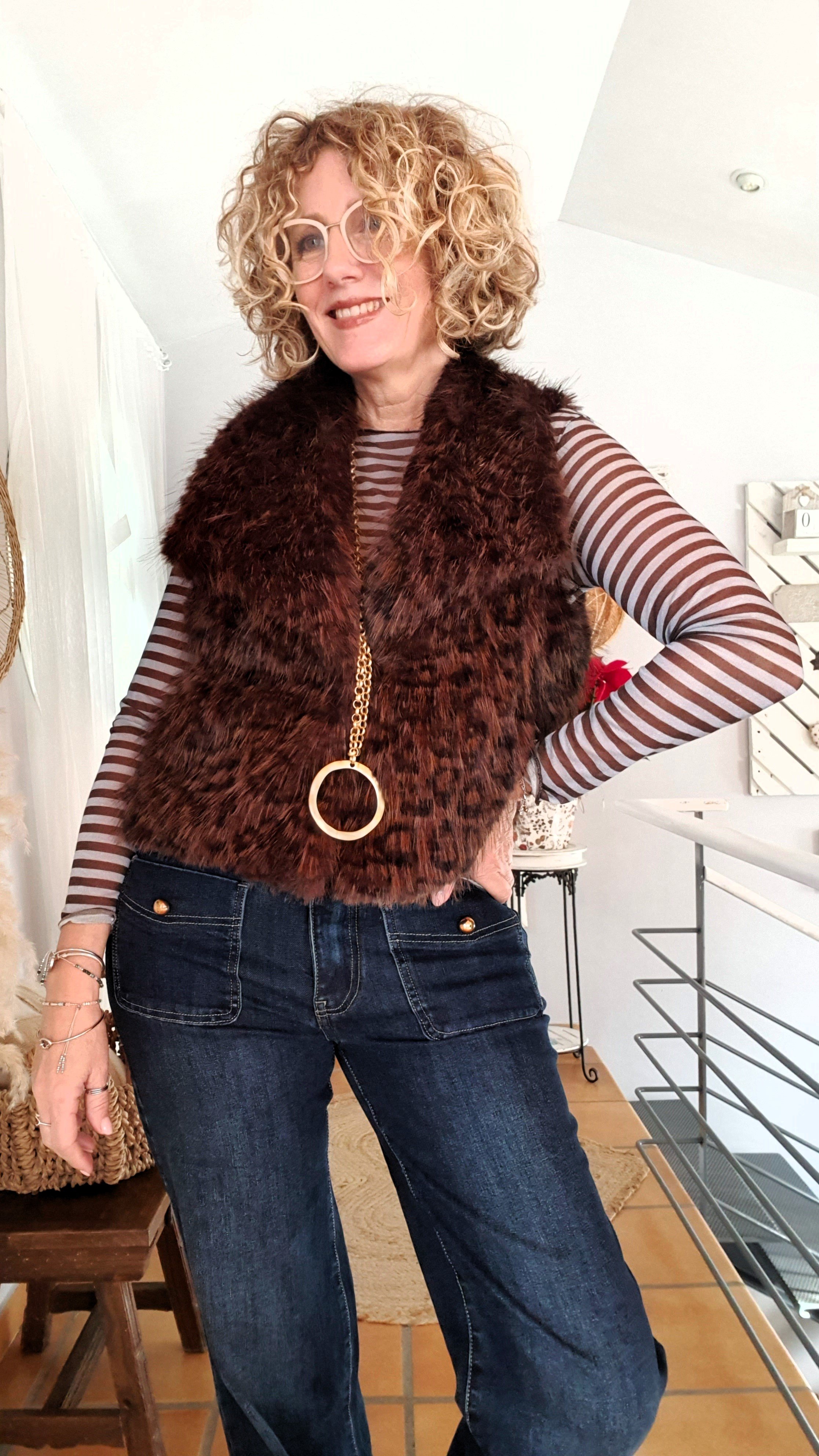 Collar aro dorado mate