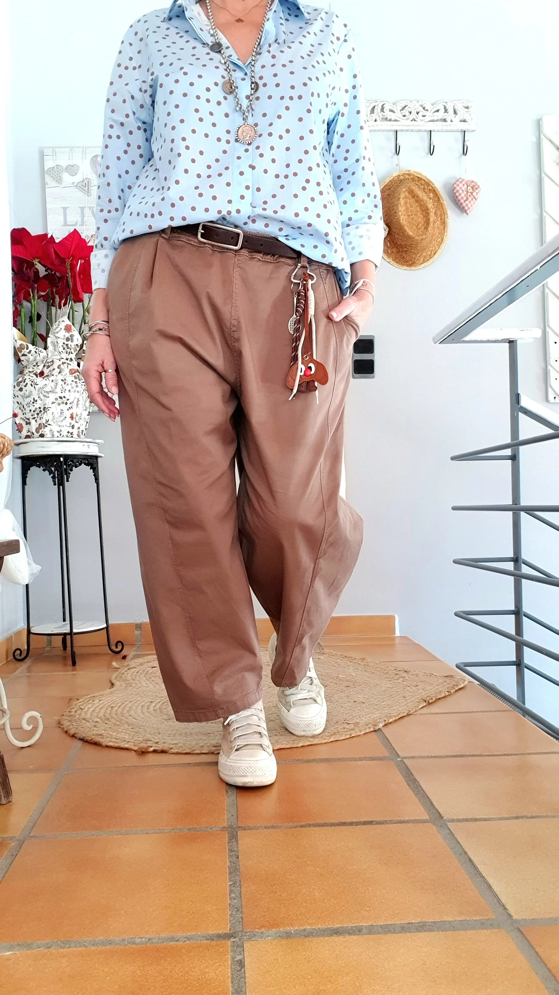 Pantalón bombacho moca