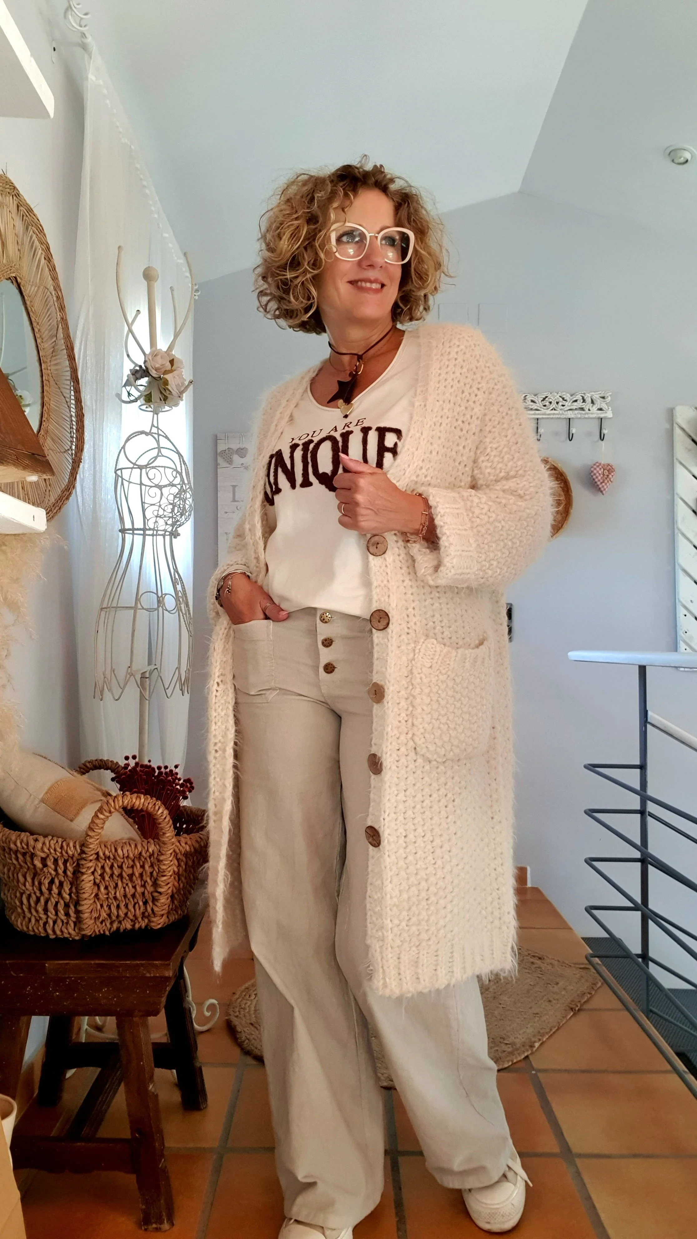 Chaqueta larga cruda