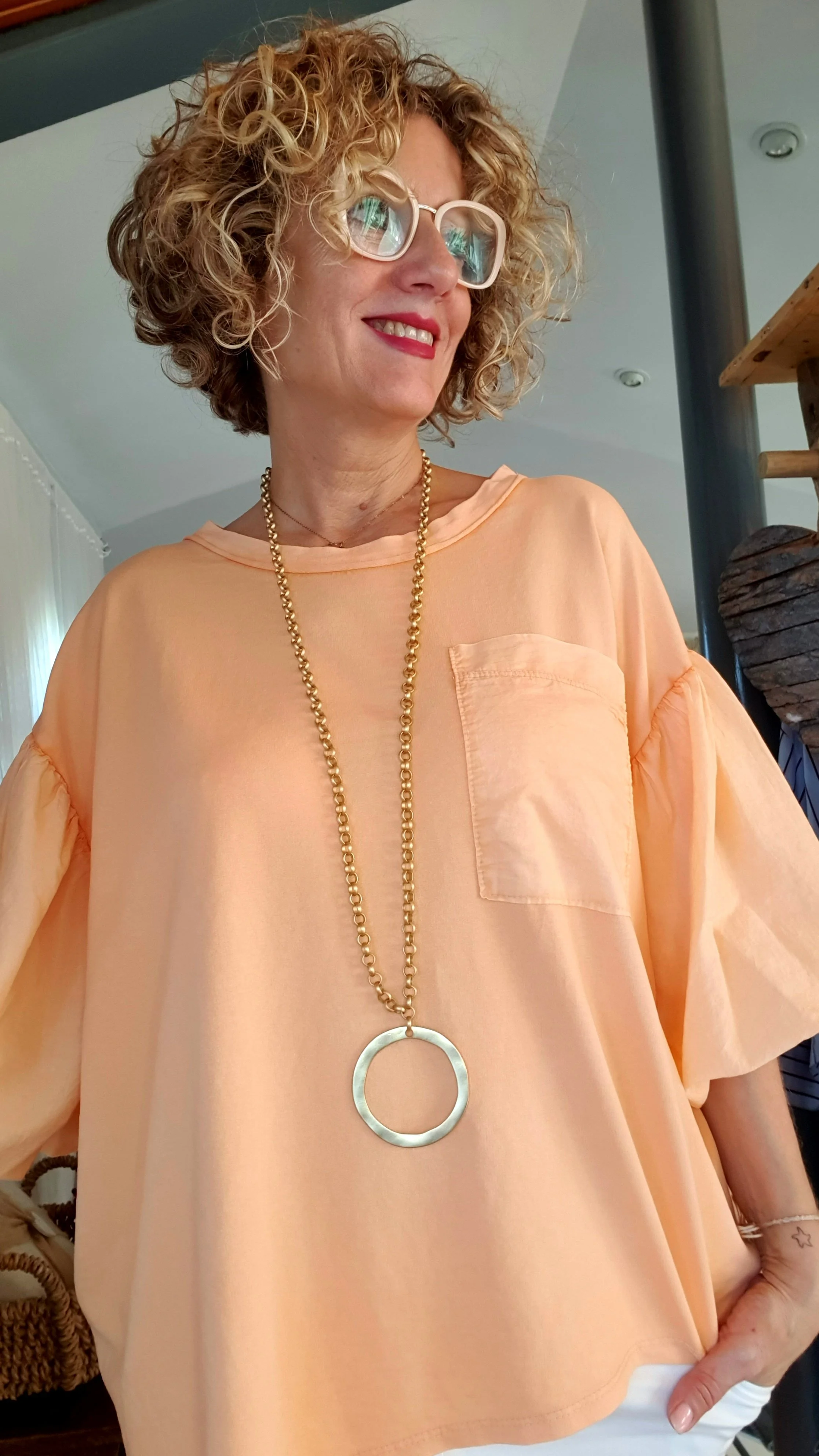 Collar aro dorado mate