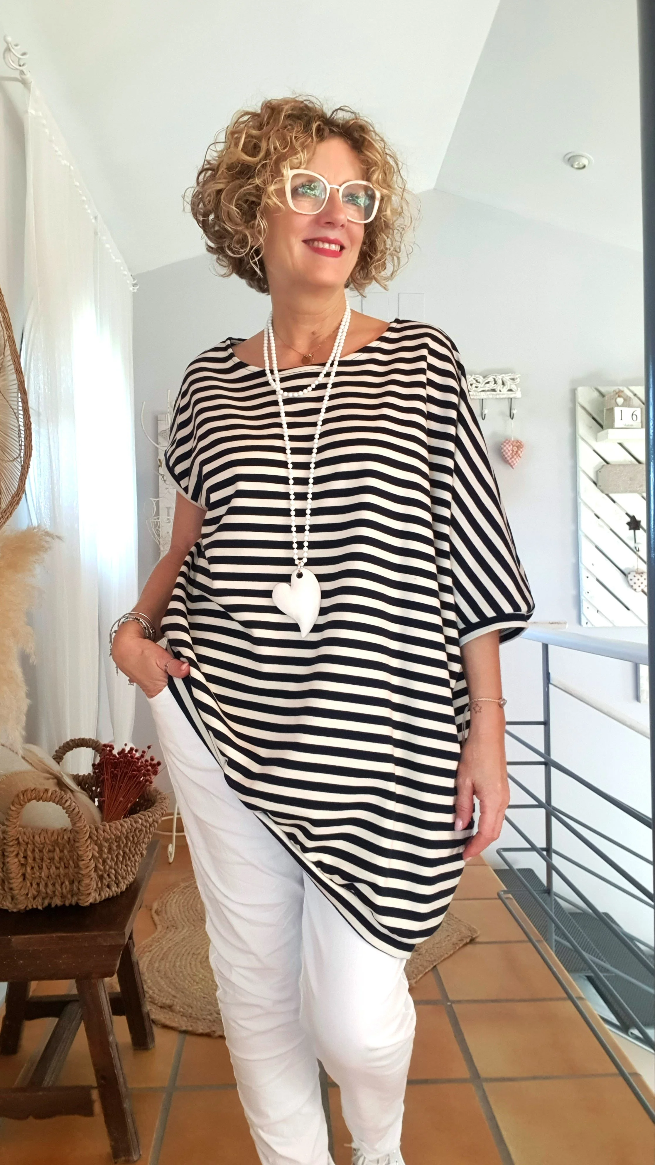 Sudadera oversize rayas