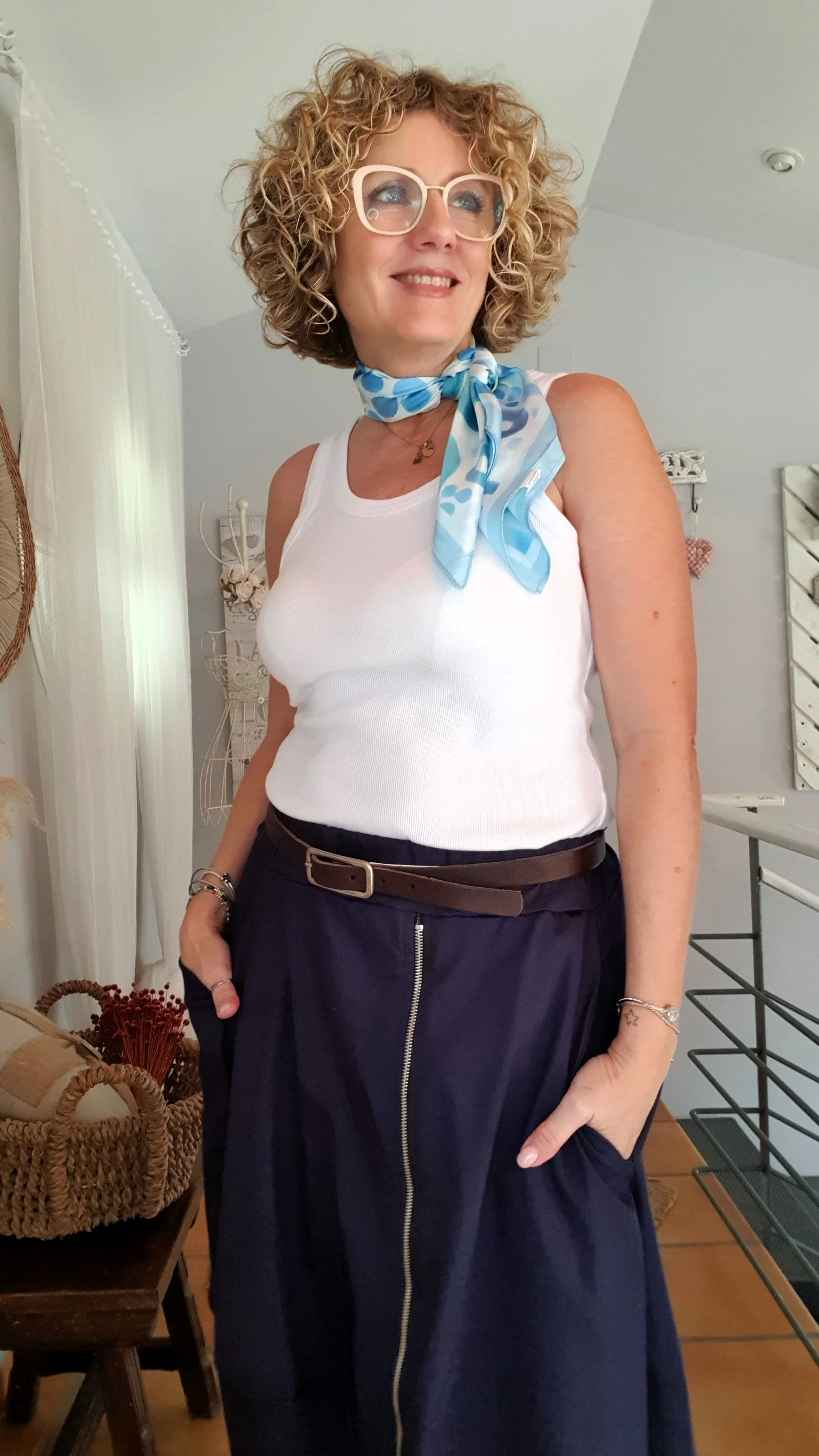 Camiseta tirante ancho blanca