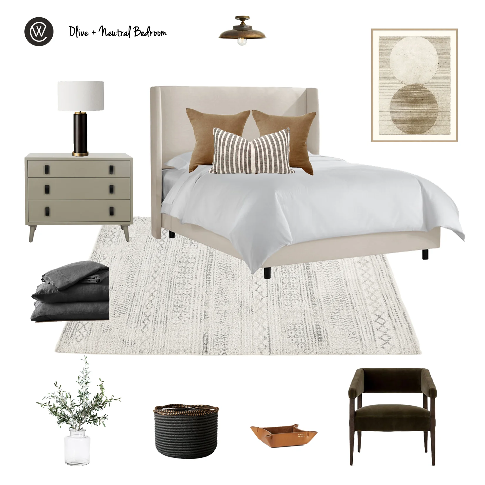 Moodboard Monday- Olive and Neutrals