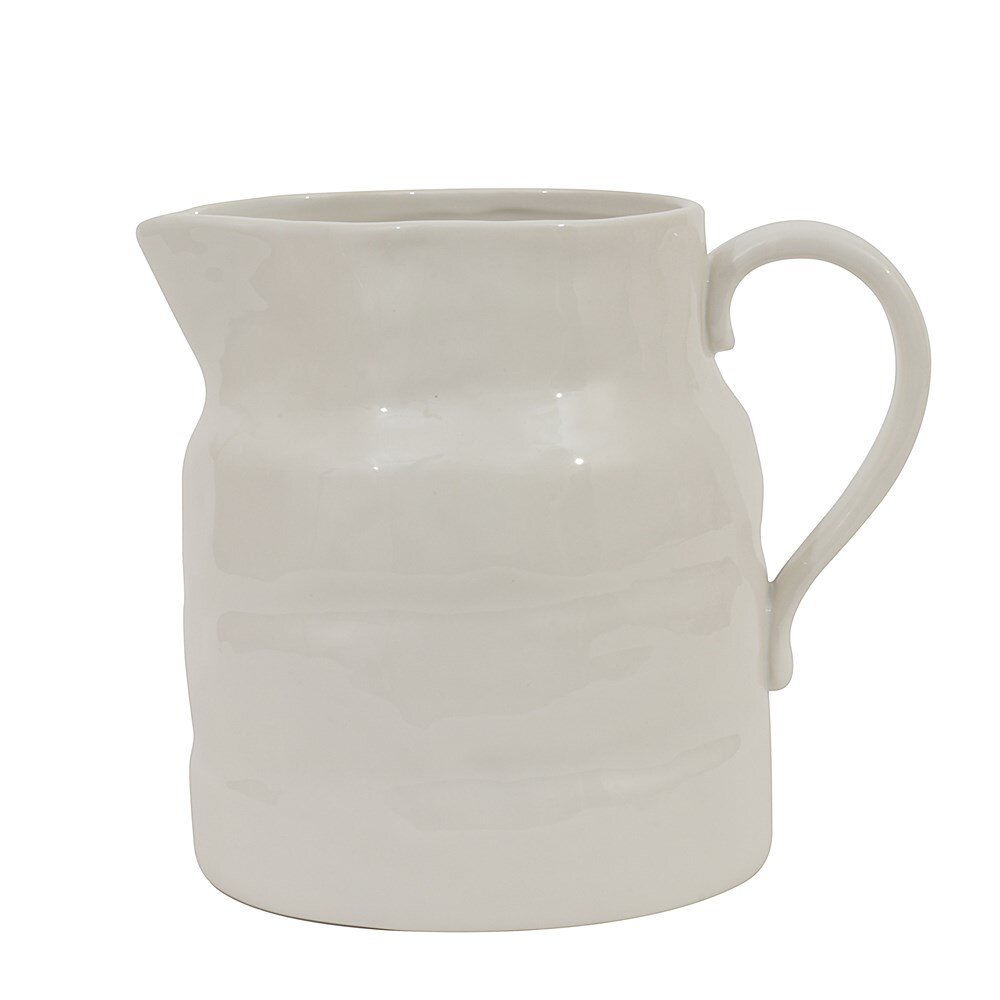 Cream Stoneware Pitcher