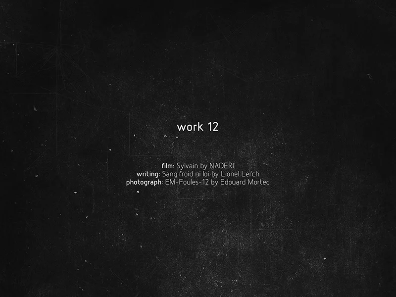 Each work of art is comprised of a film, a writing and a photograph.