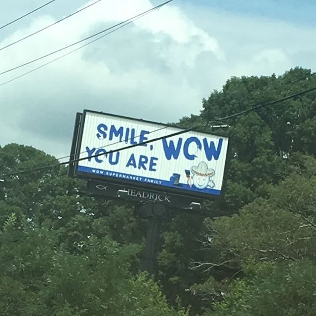 Each time I drive by this billboard, I nearly get into a wreck trying to figure out what in the heck it says, much less what product or service is actually being advertised.. Vertically, horizontally, spoken like that Star Wars character - it makes a