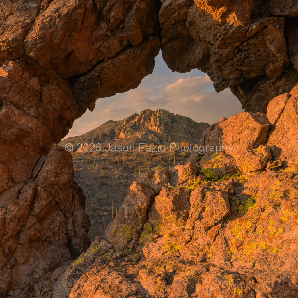Window Through Sunset Arch