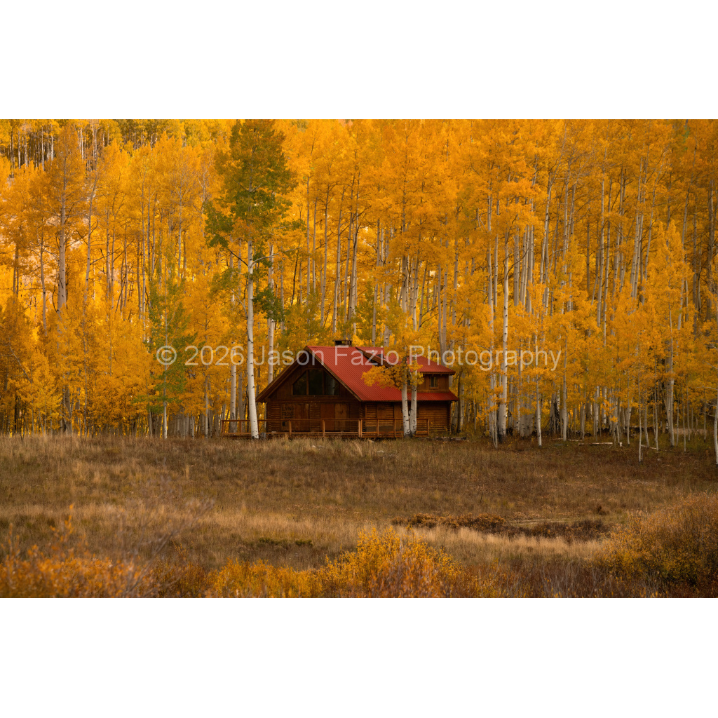 Cabin At Autumn's Edge