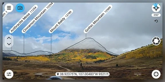 Gothic Mountain being shy behind the clouds