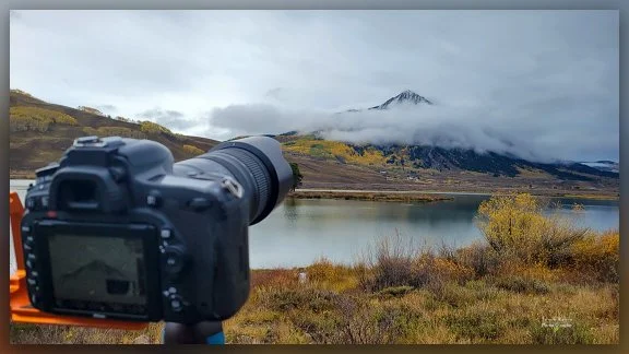 Mt Crested Butte peaking through the clouds