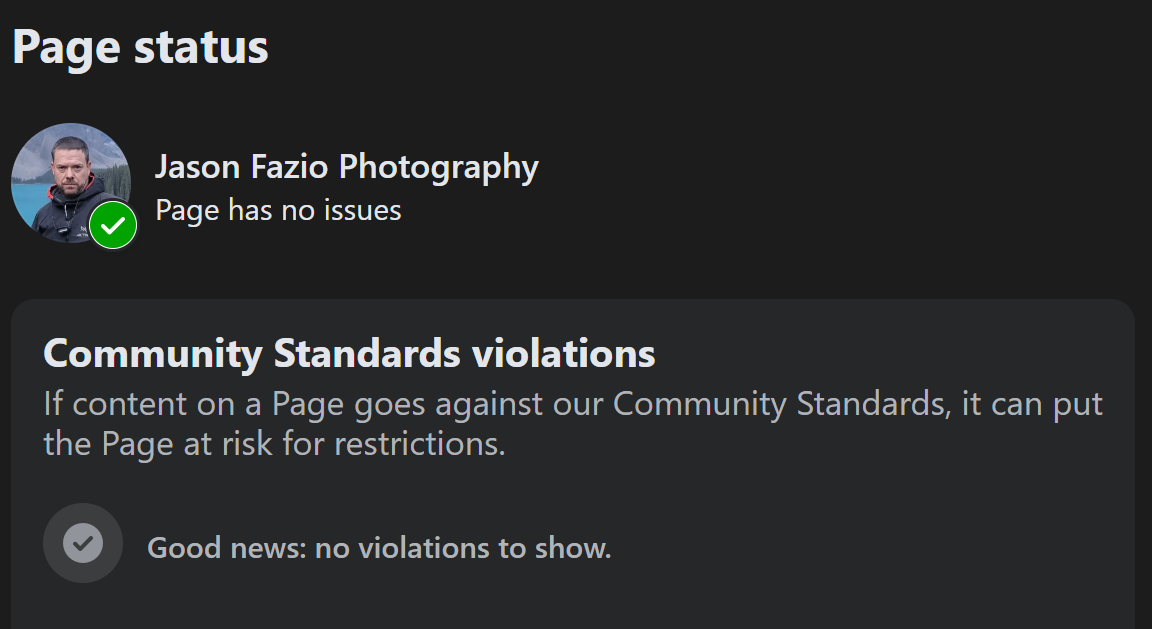 Image showing that Jason Fazio Photography is currently being recommended on Facebook.