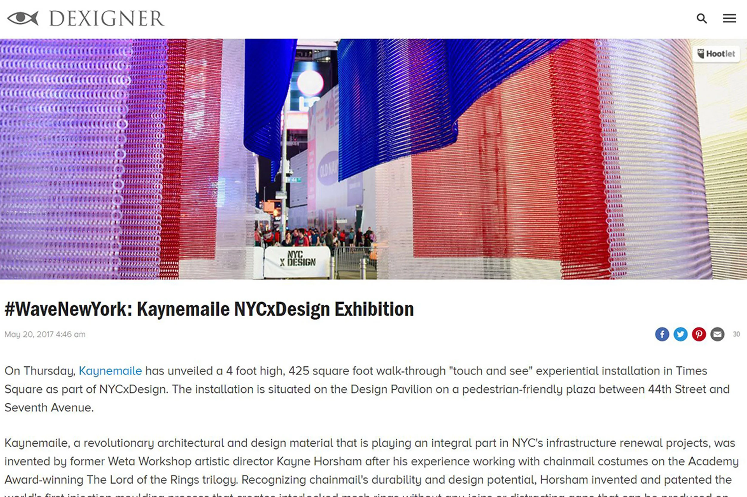 Dexigner: #WaveNewYork: Kaynemaile NYCxDesign Exhibition...