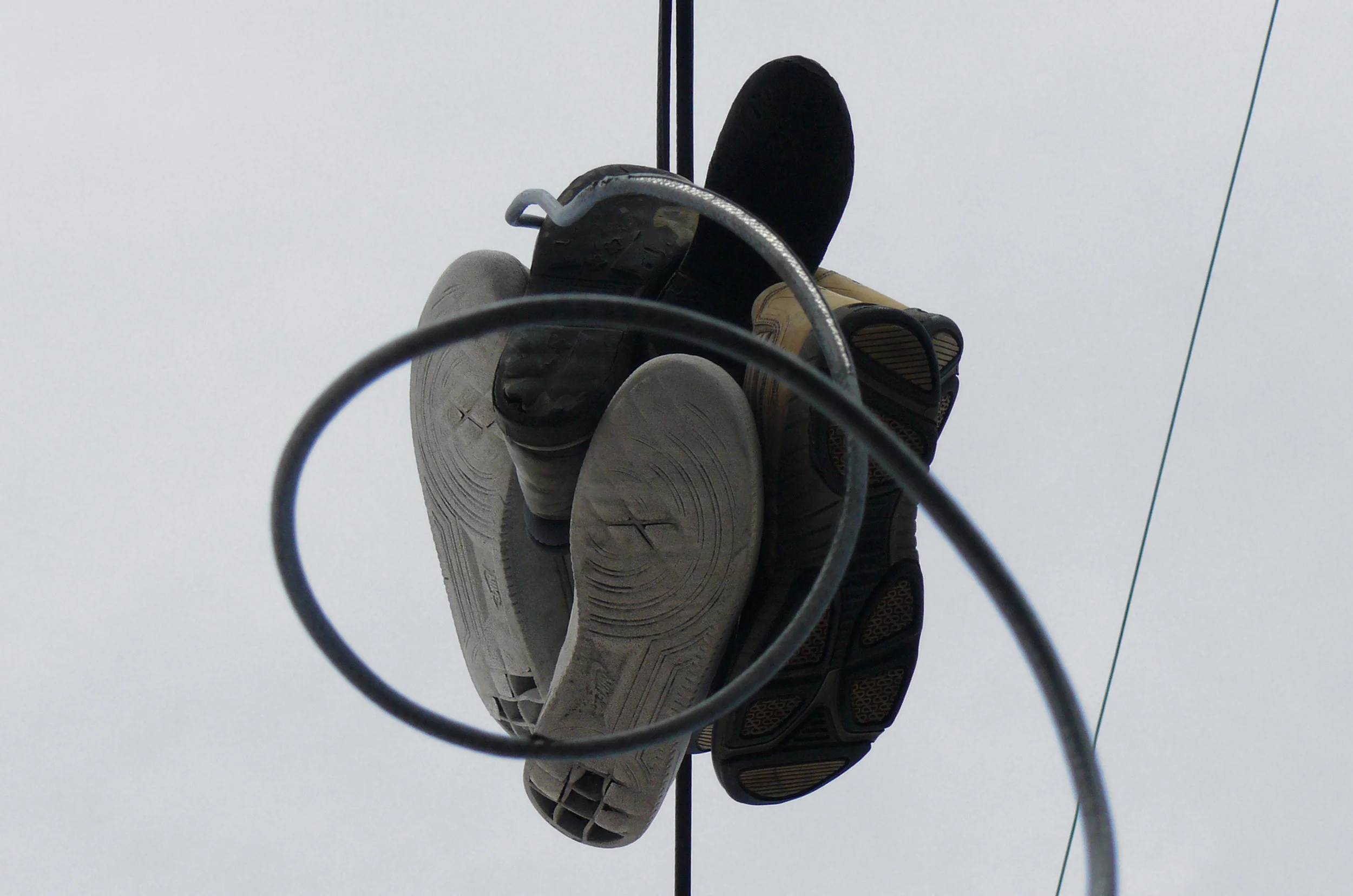 Sneakers on a wire