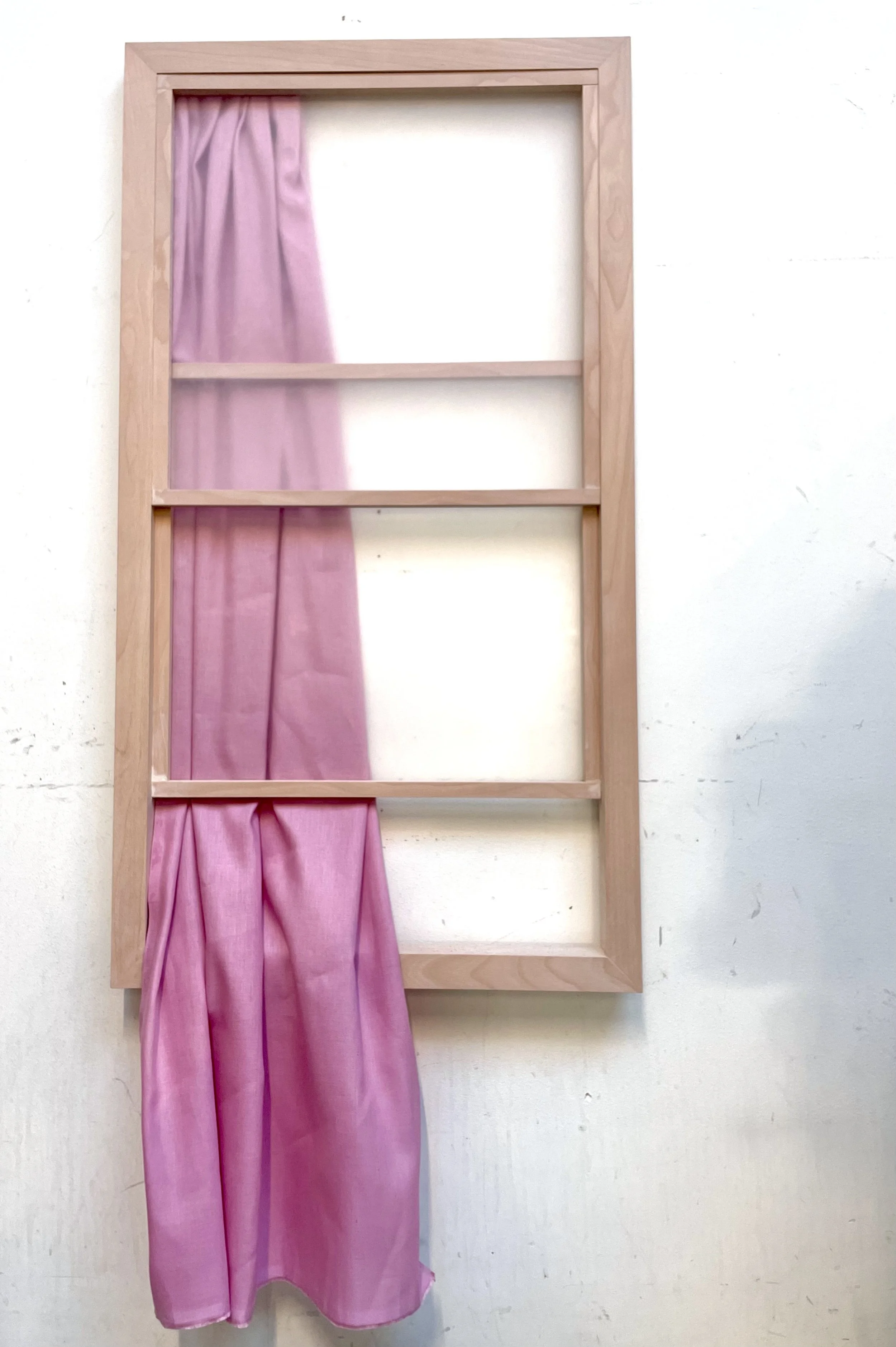  New York sessions (Cy’s ghost). 120 × 65 cm Beech wood, acrylic glass and linen 