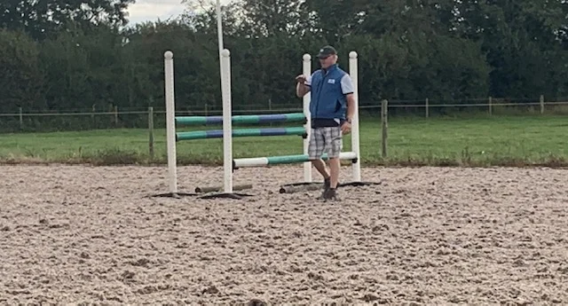 John Bowen explaining the reason for jumping this fence