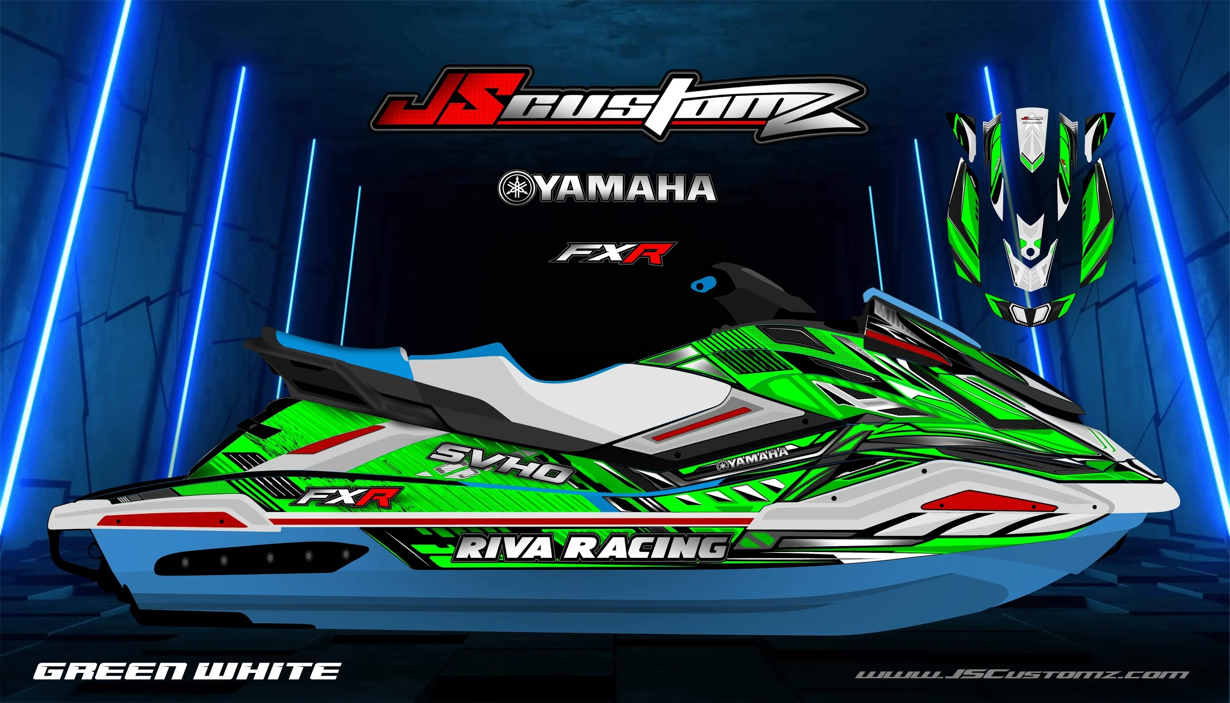 YAMAHA FX 19 UP JS5 GRAPHIC KIT GREEN WHITE.jpg
