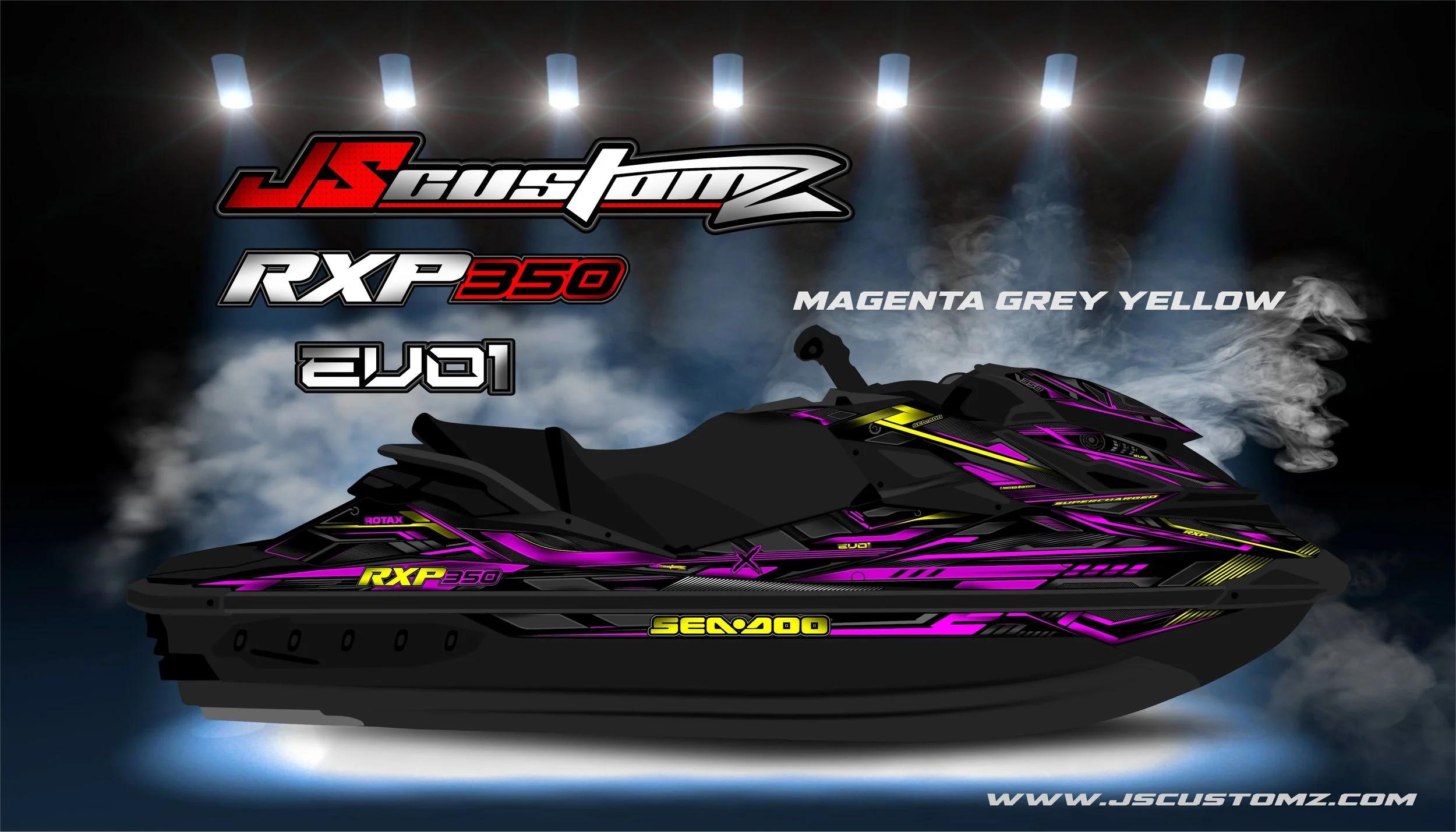 SEADOO RXPX 11-20 JS EVO1 GRAPHIC KIT MAGENTA GREY YELLOW.jpg