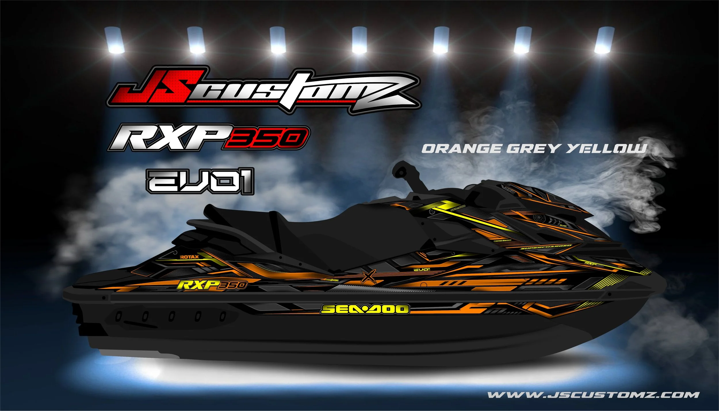 SEADOO RXPX 11-20 JS EVO1 GRAPHIC KIT ORANGE GREY YELLOW.jpg