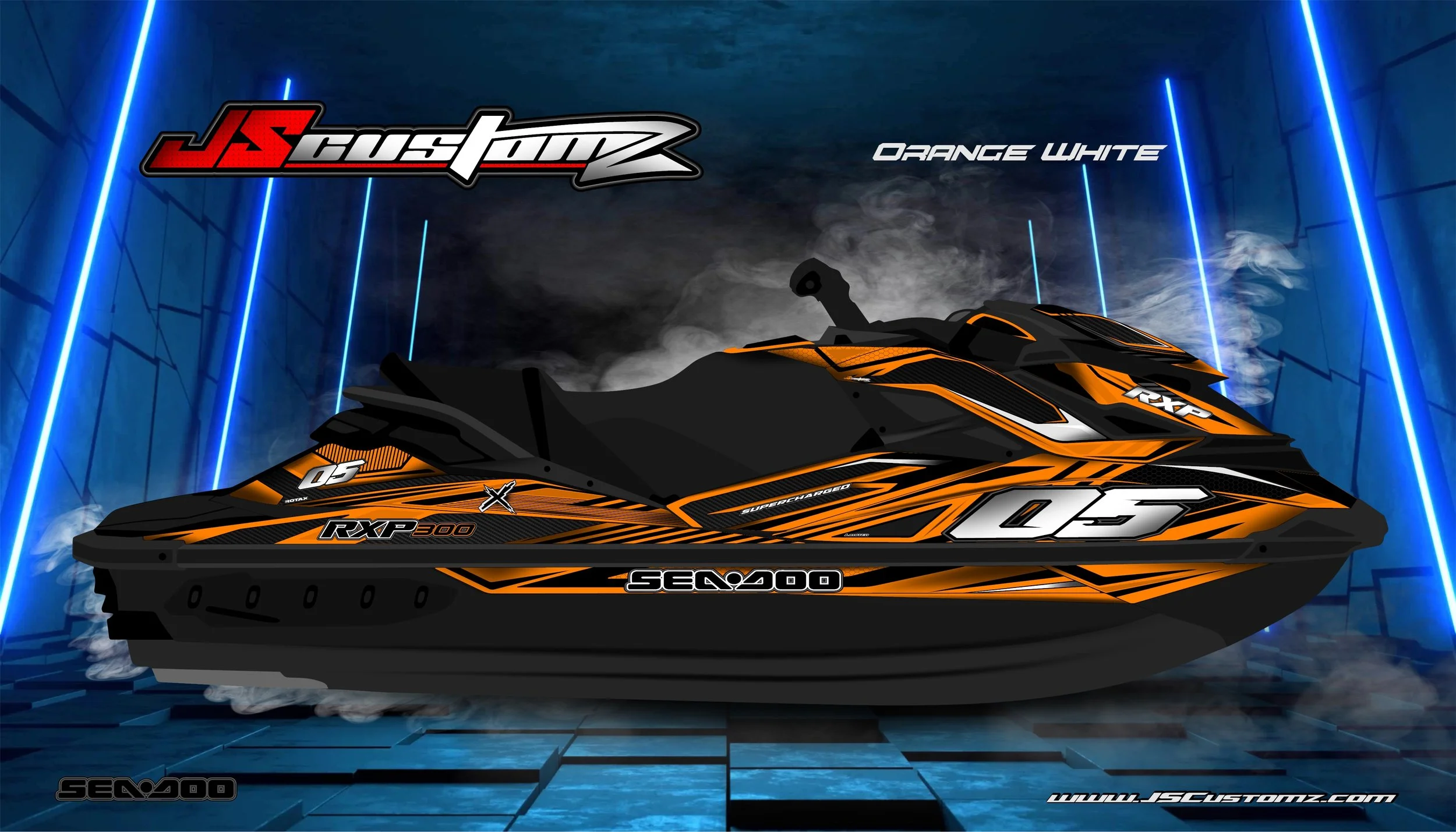 SEADOO RXP 2011-2020 JS2 GRAPHIC KIT ORANGE WHITE.jpg