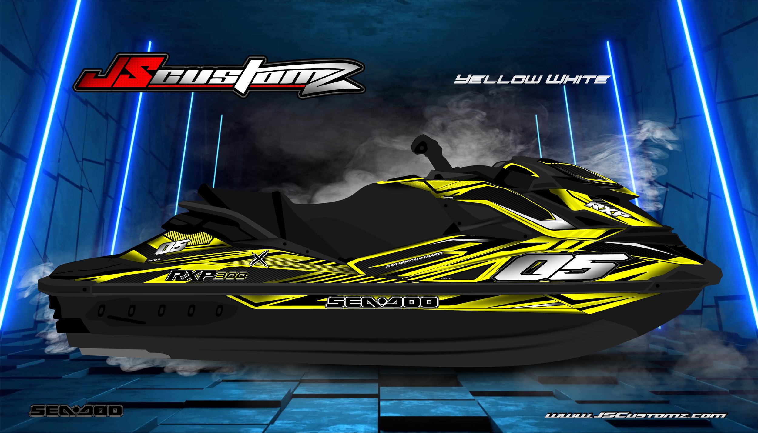 SEADOO RXP 2011-2020 JS2 GRAPHIC KIT YELLOW WHITE.jpg