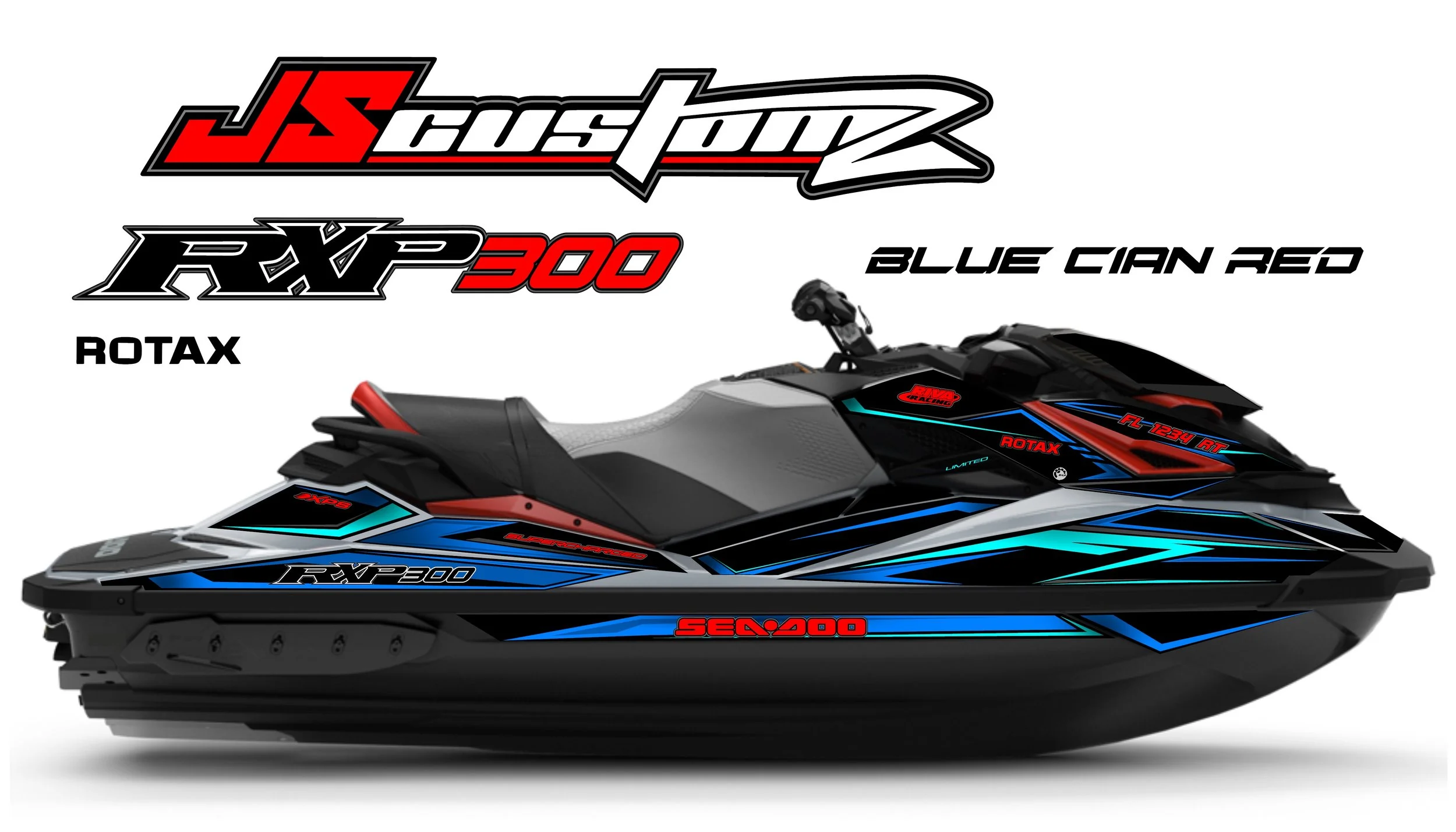 SEADOO RXP JS3 FULL COLOR GRAPHIC KIT BLUE CYAN RED .jpg