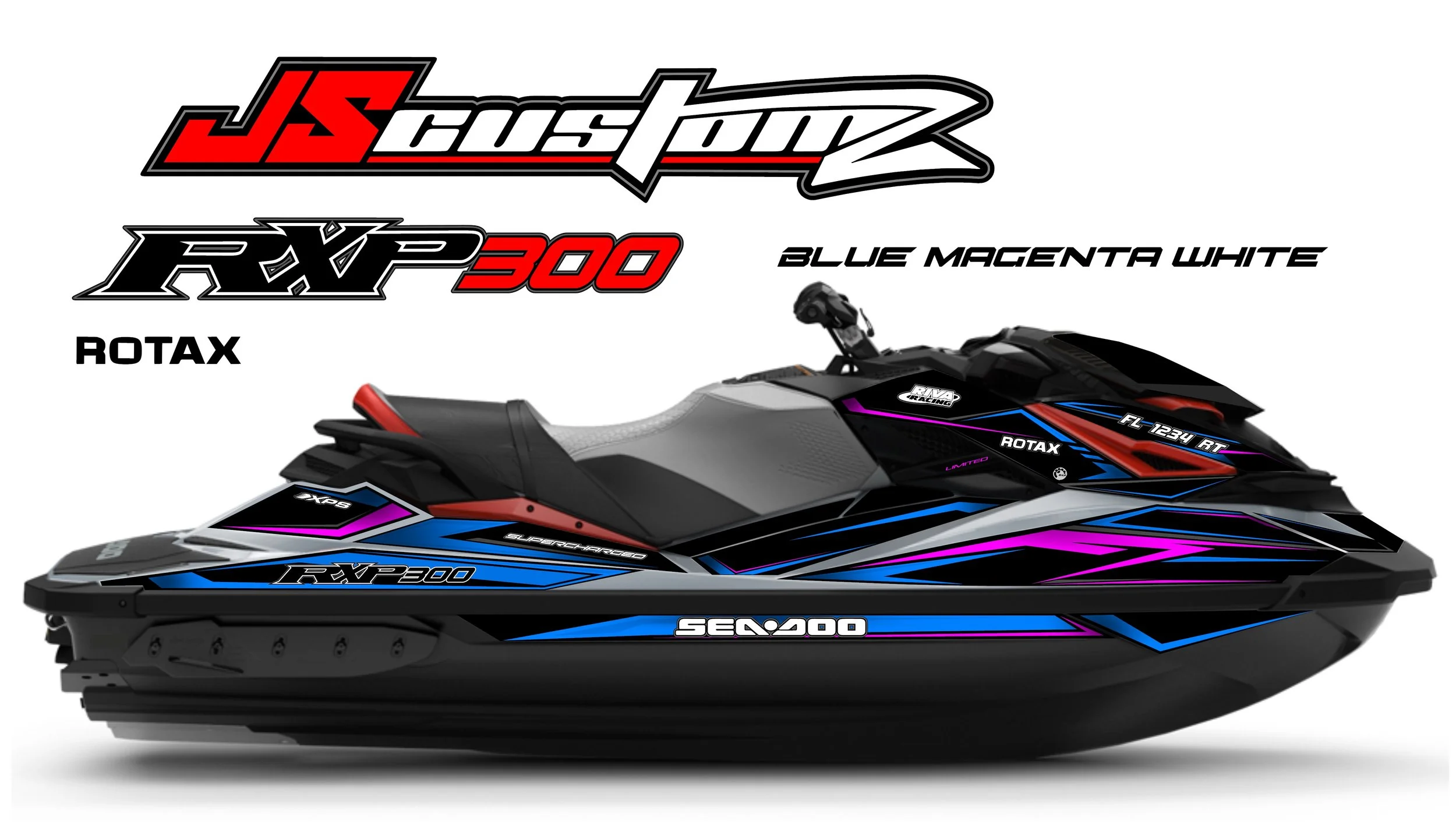 SEADOO RXP JS3 FULL COLOR GRAPHIC KIT BLUE MAGENTA WHITE .jpg