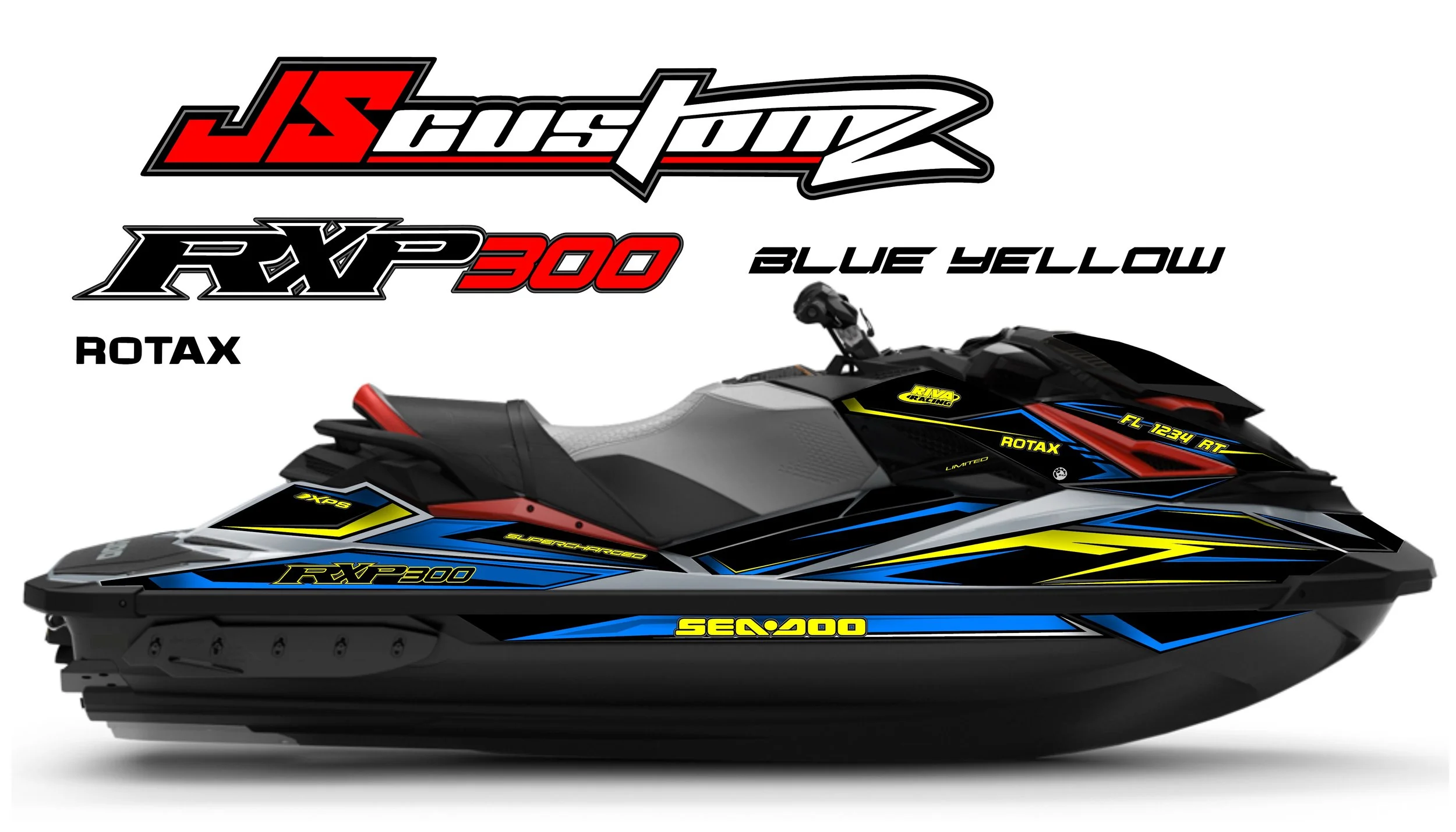 SEADOO RXP JS3 FULL COLOR GRAPHIC KIT BLUE YELLOW .jpg