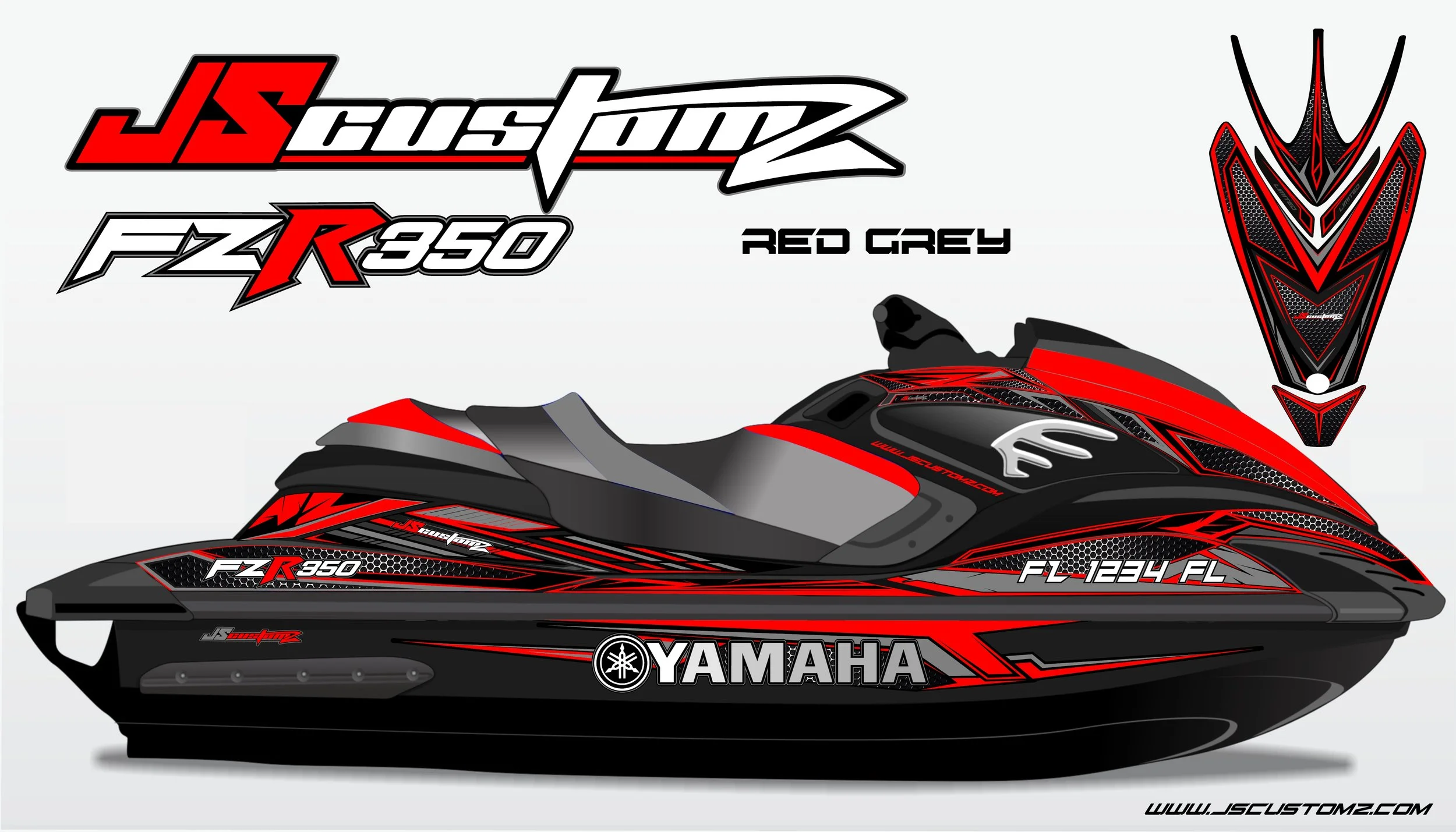 YAMAHA FZR JS1 FULL COLOR GRAPHIC KIT DARK RED GREY.jpg