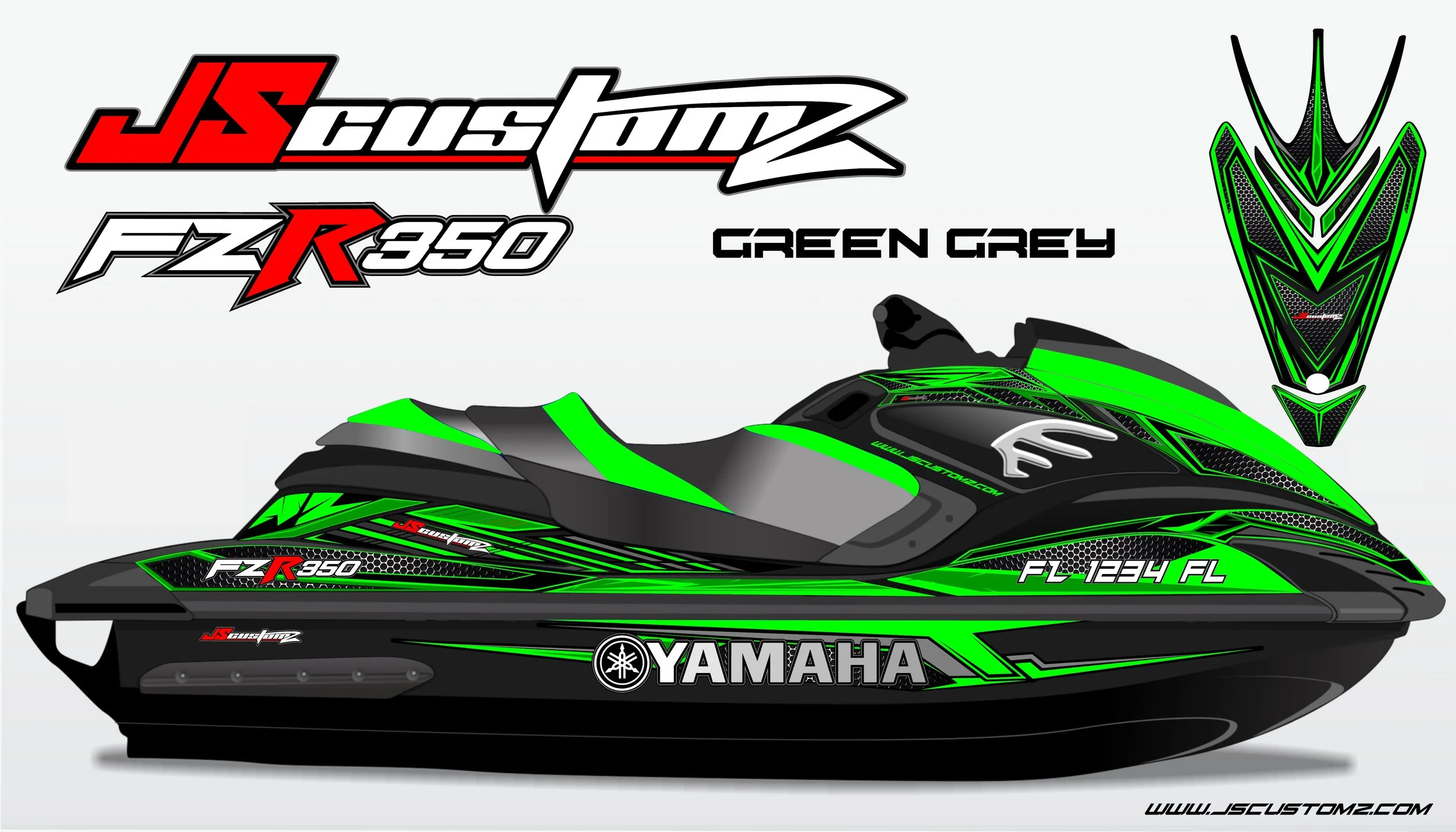YAMAHA FZR JS1 FULL COLOR GRAPHIC KIT GREEN GREY.jpg