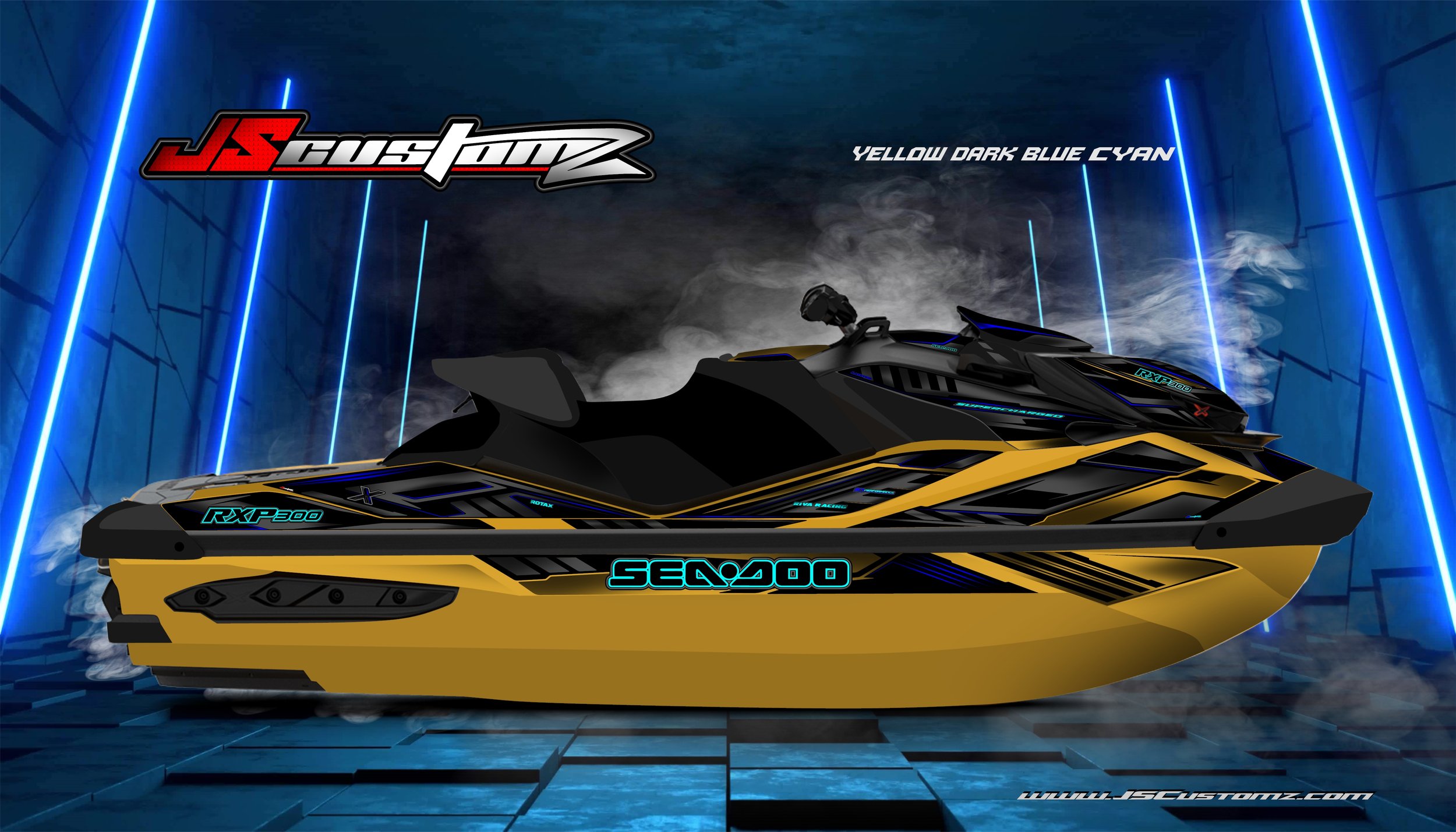 SEADOO RXPX 21-UP JS3 GRAPHIC KIT YELLOW DARK BLUE CYAN.jpg