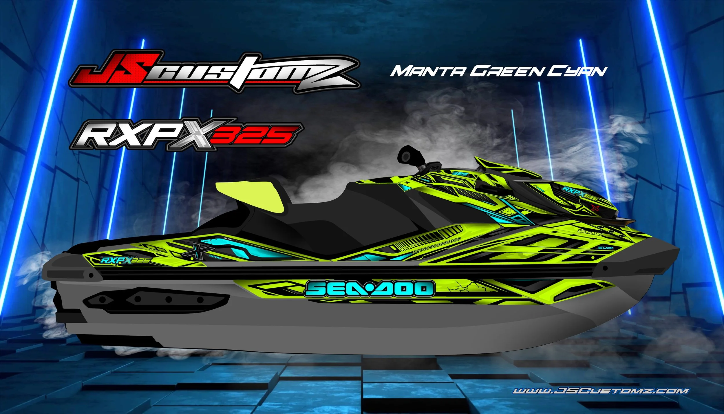 SEADOO RXPX 21-UP EVO1 GRAPHIC KIT MANTA GREEN CYAN.jpg