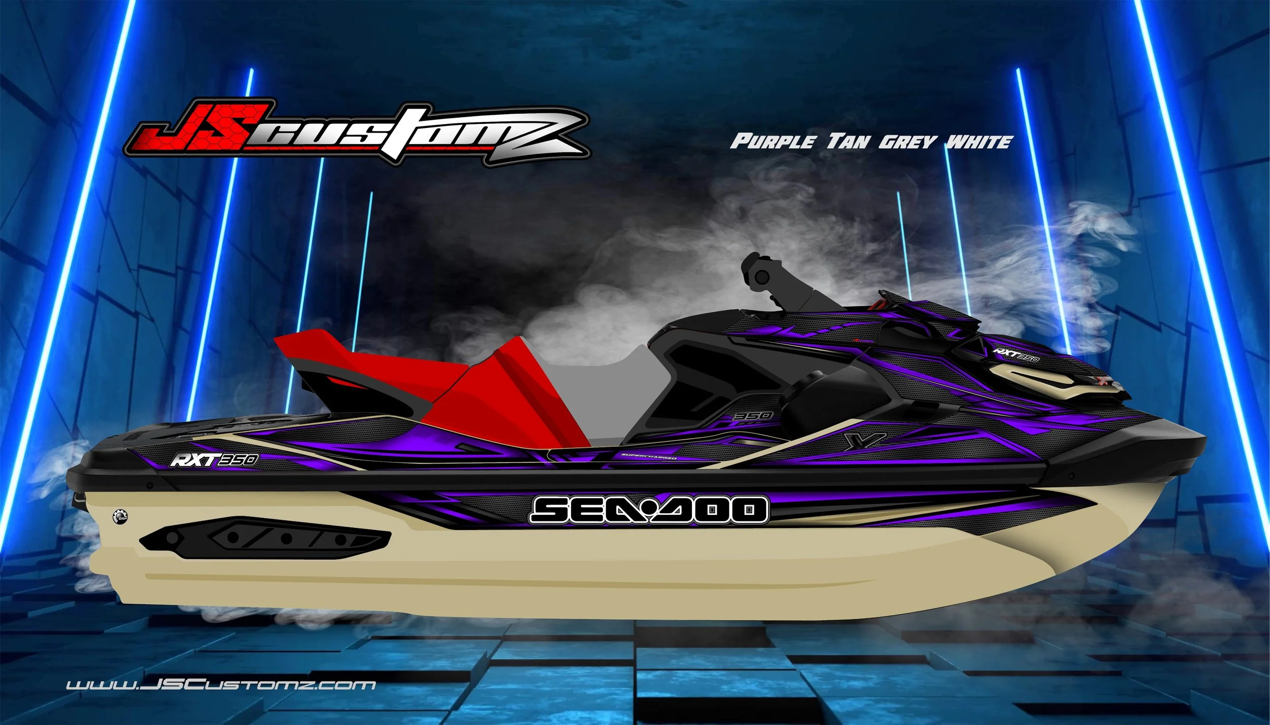 Seadoo RXTX 18-UP JS4 Graphic Kit 2025 PURPLE TAN GREY WHITE.jpg
