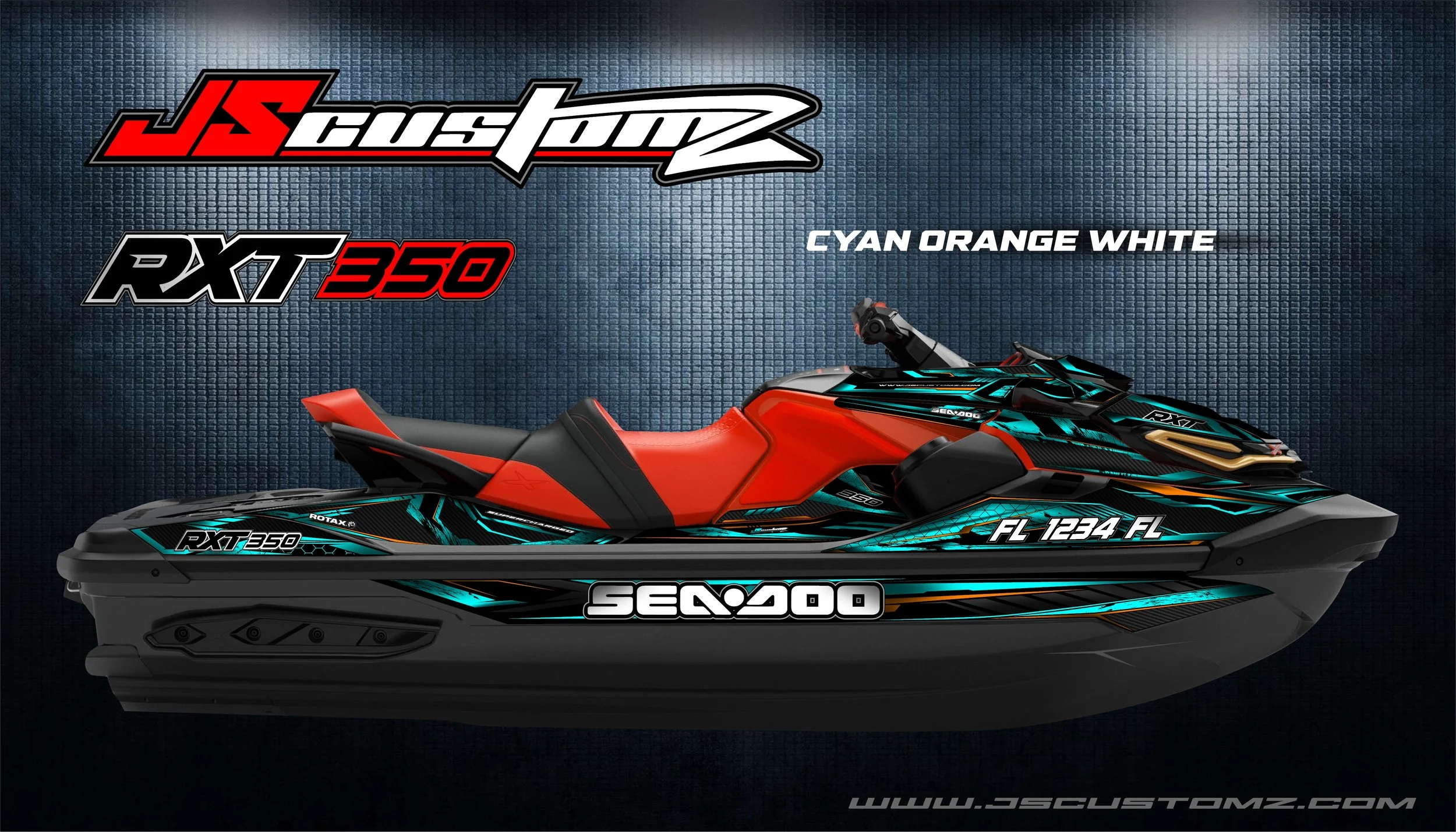 Seadoo rxt 18-up js6 graphic kit  CYAN ORANGE WHITE.jpg