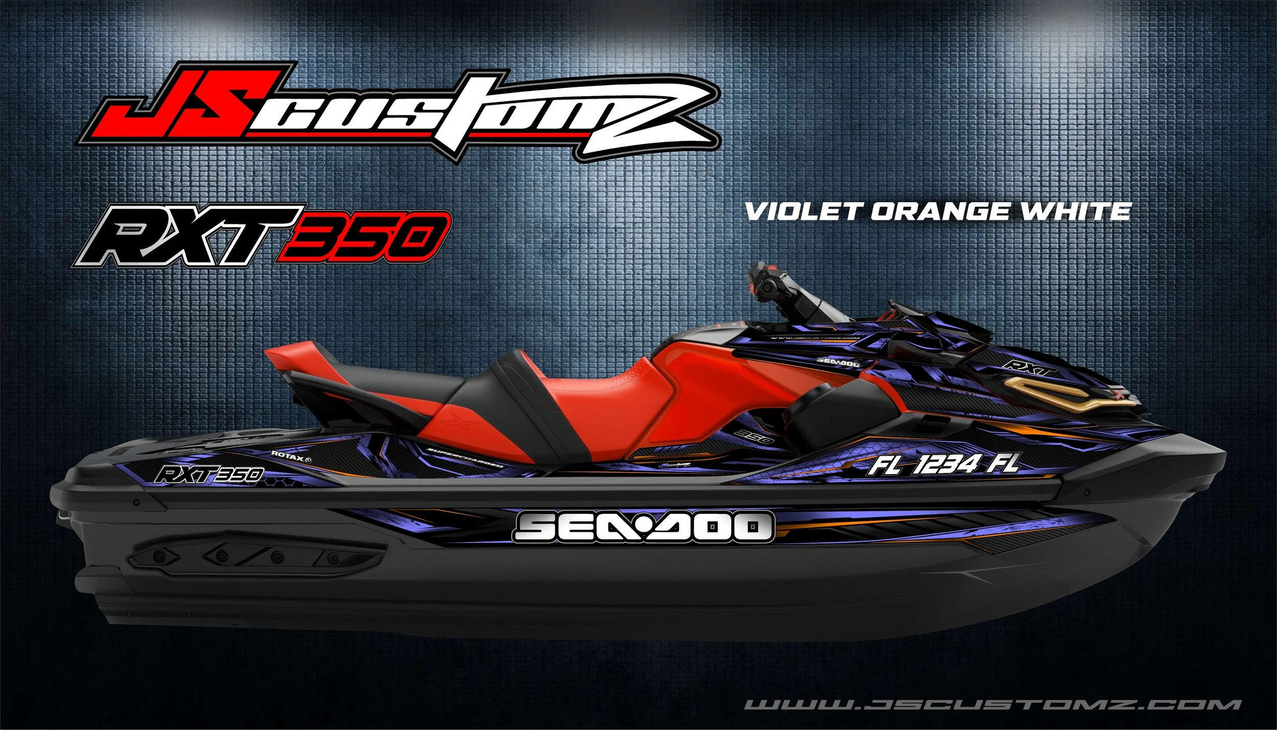 Seadoo rxt 18-up js6 graphic kit  VIOLET ORANGE WHITE.jpg
