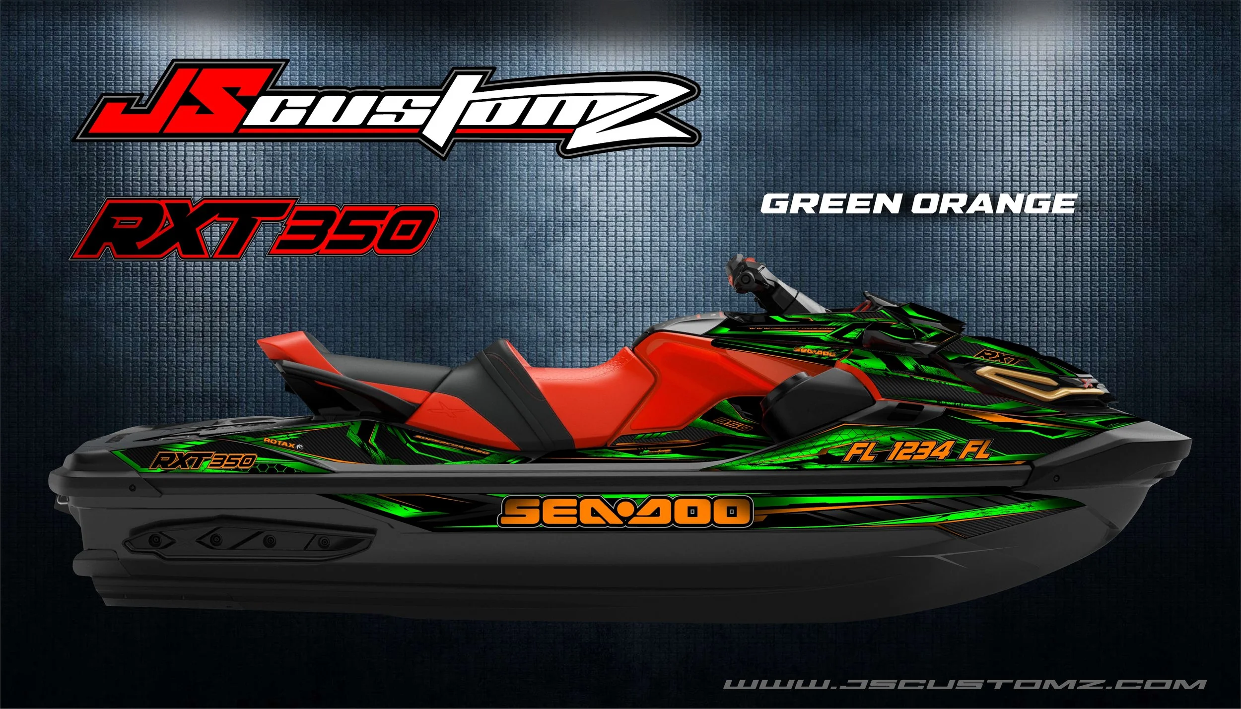 Seadoo rxt 18-up js6 graphic kit GREEN ORANGE.jpg