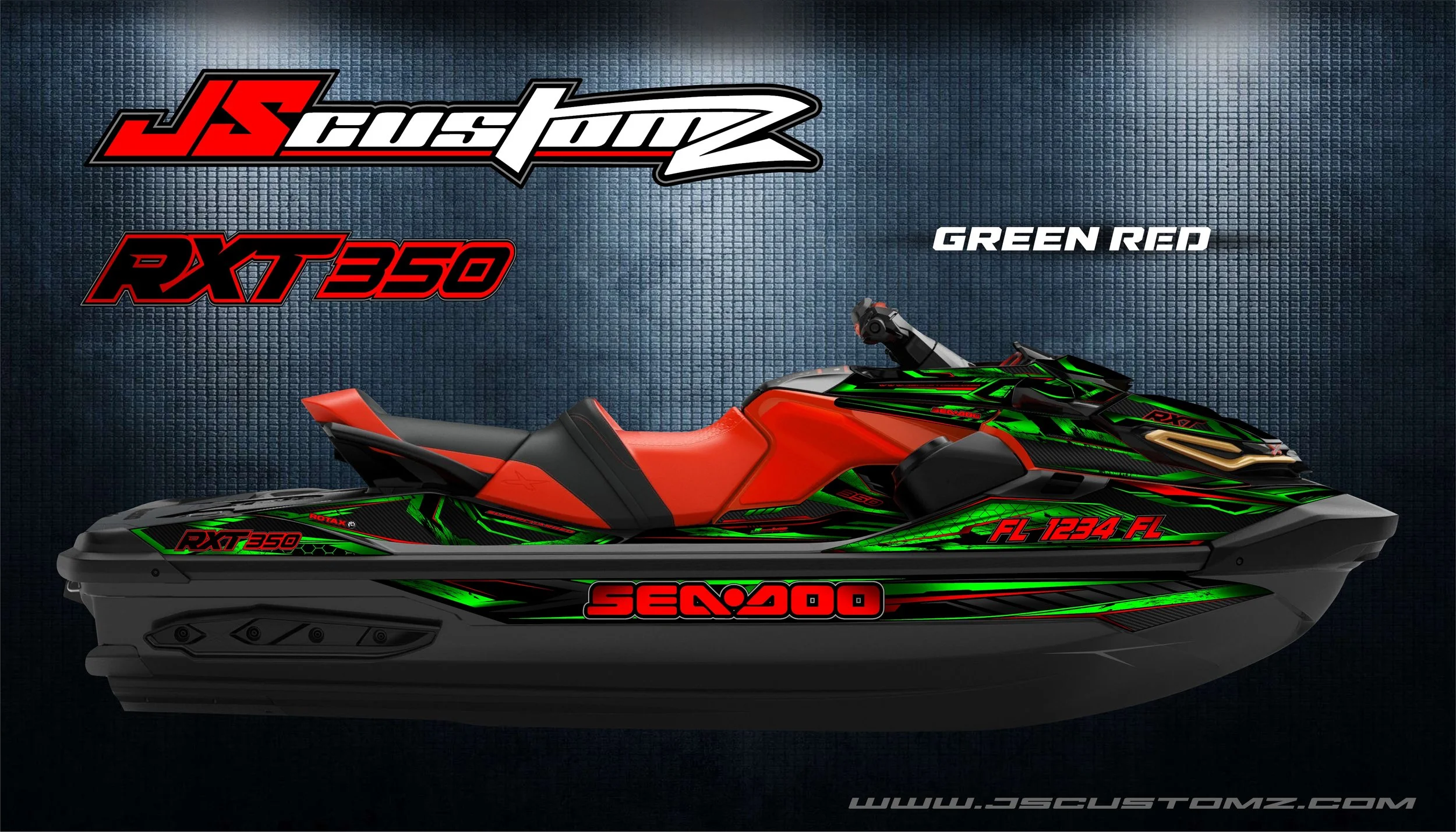 Seadoo rxt 18-up js6 graphic kit green red .jpg
