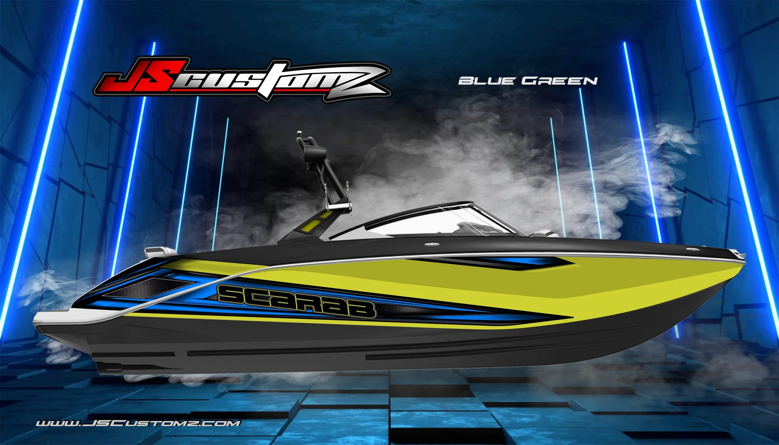 Scarab js2 graphic kit Graphic Kit YELLOW BOAT blue green.jpg