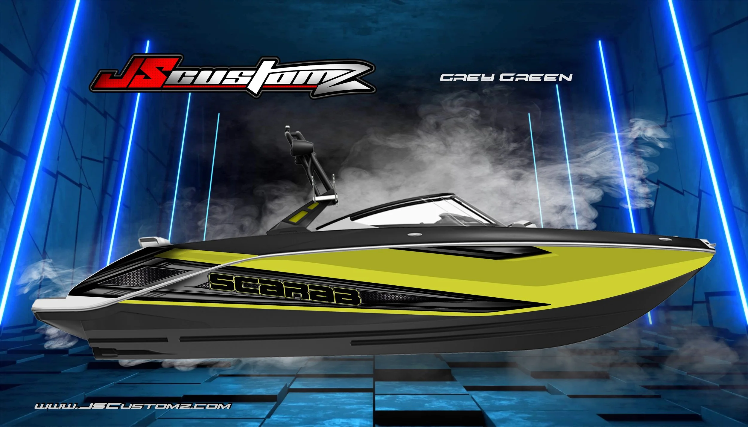 Scarab js2 graphic kit Graphic Kit YELLOW BOAT grey green.jpg