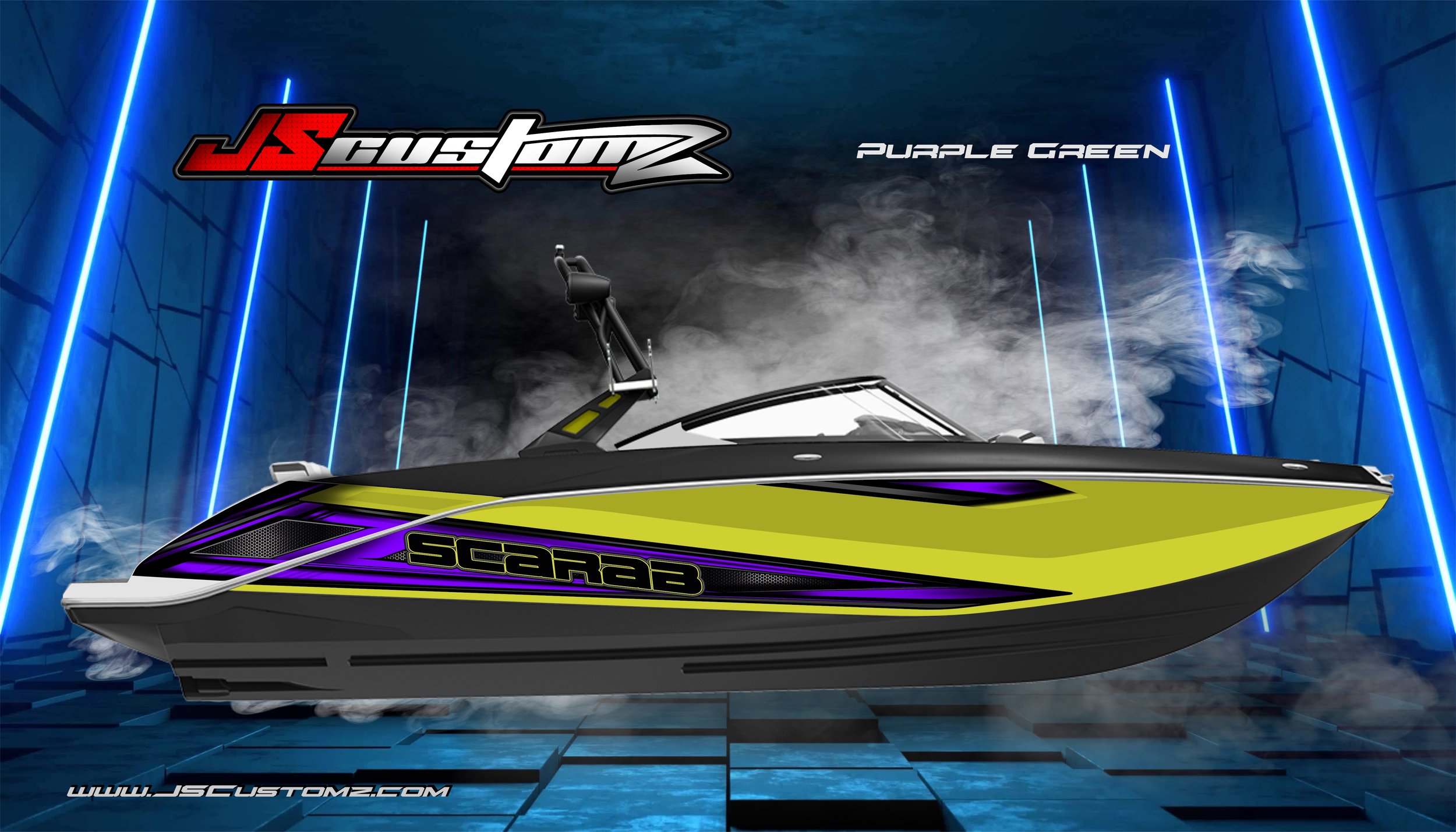 Scarab js2 graphic kit Graphic Kit YELLOW BOAT purple green.jpg