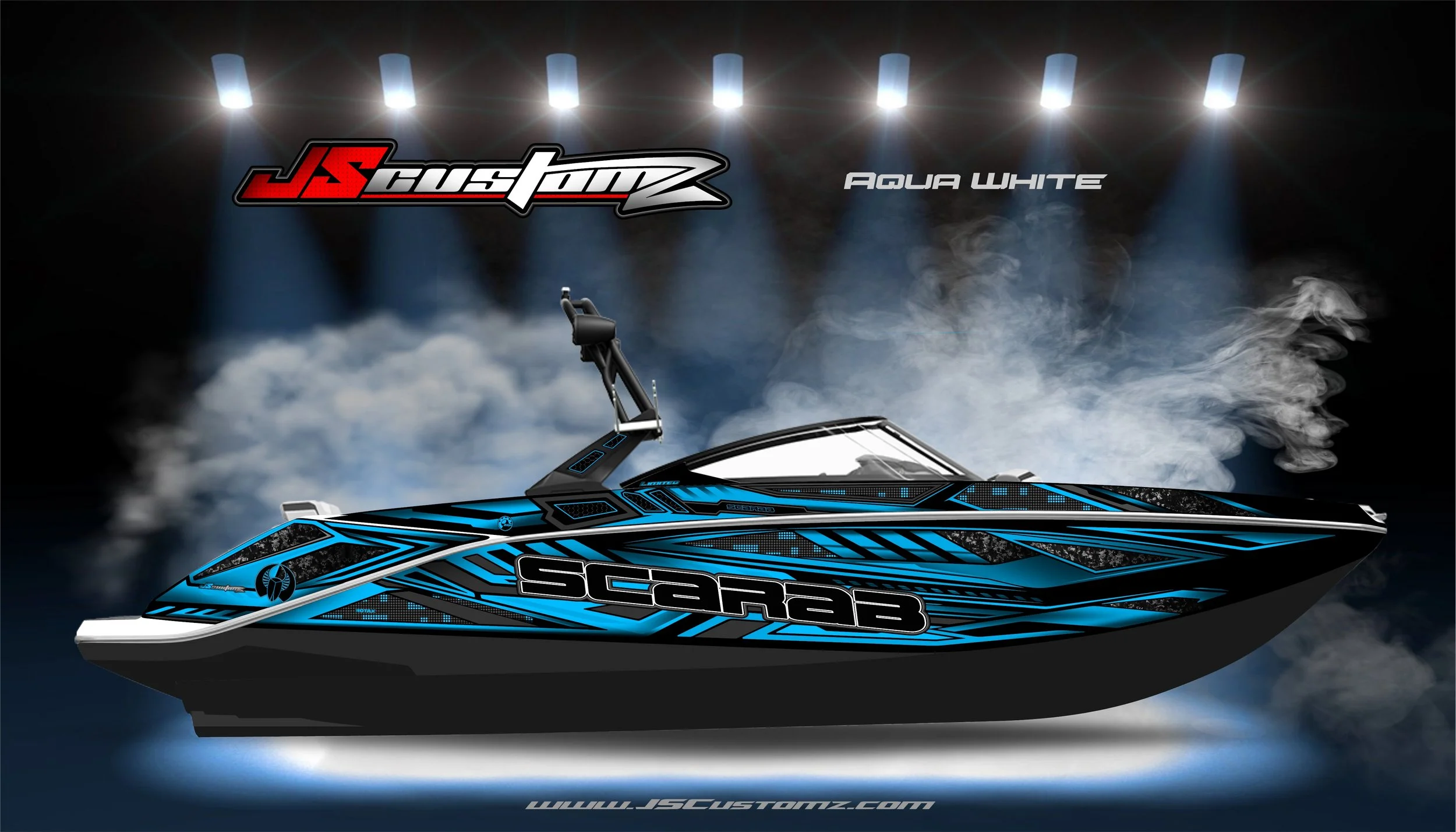 Scarab js5 graphic kit Graphic Kit AQUA WHITE.jpg