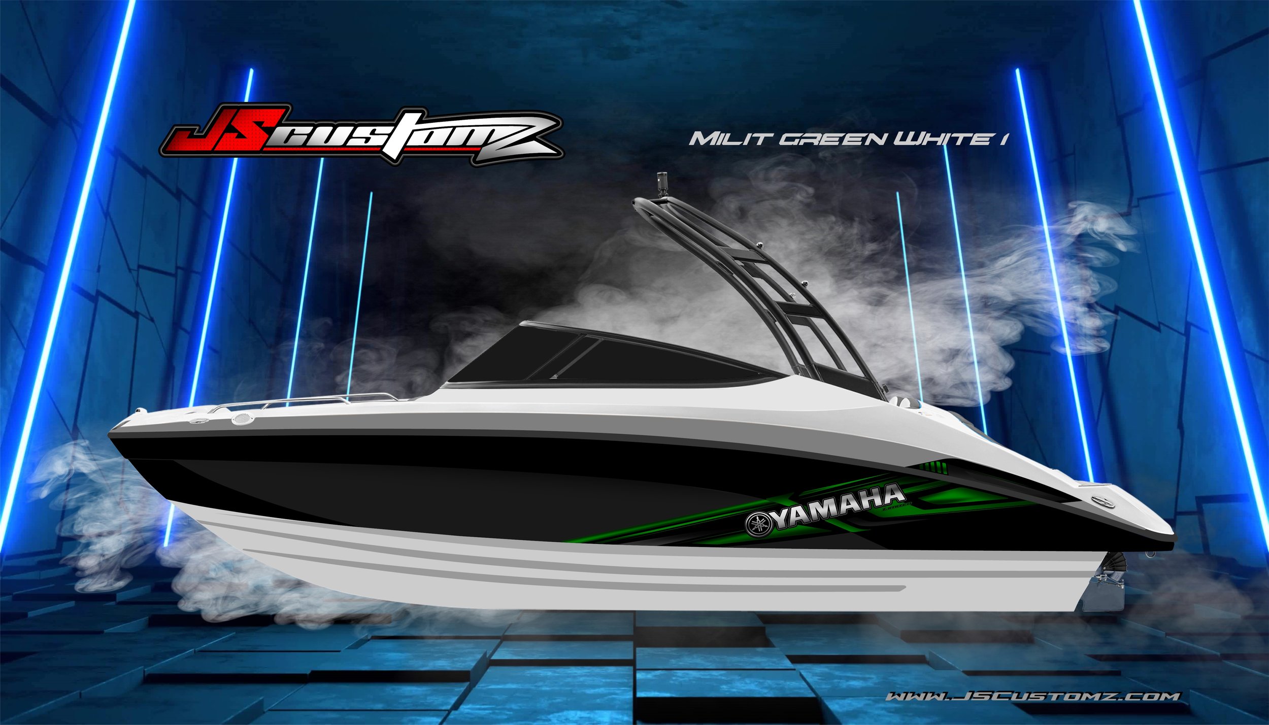 YAMAHA AR JETBOAT JS3 GRAPHIC KIT MILIT GREEN WHITE 1.jpg