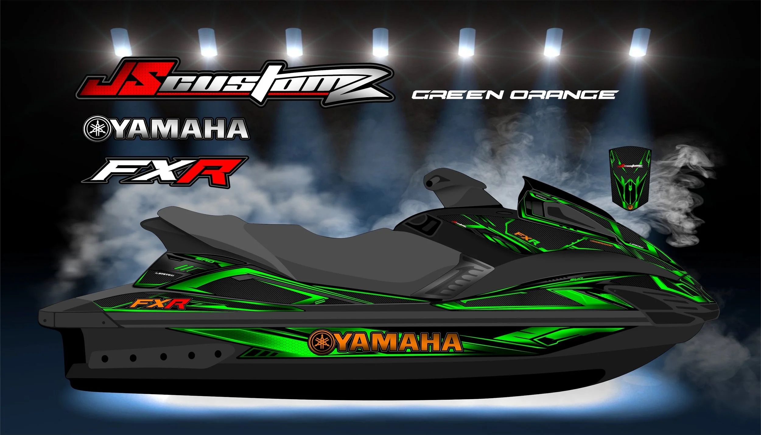 YAMAHA FX 2008-2011 JS2 GRAPHIC KIT GREEN ORANGE.jpg