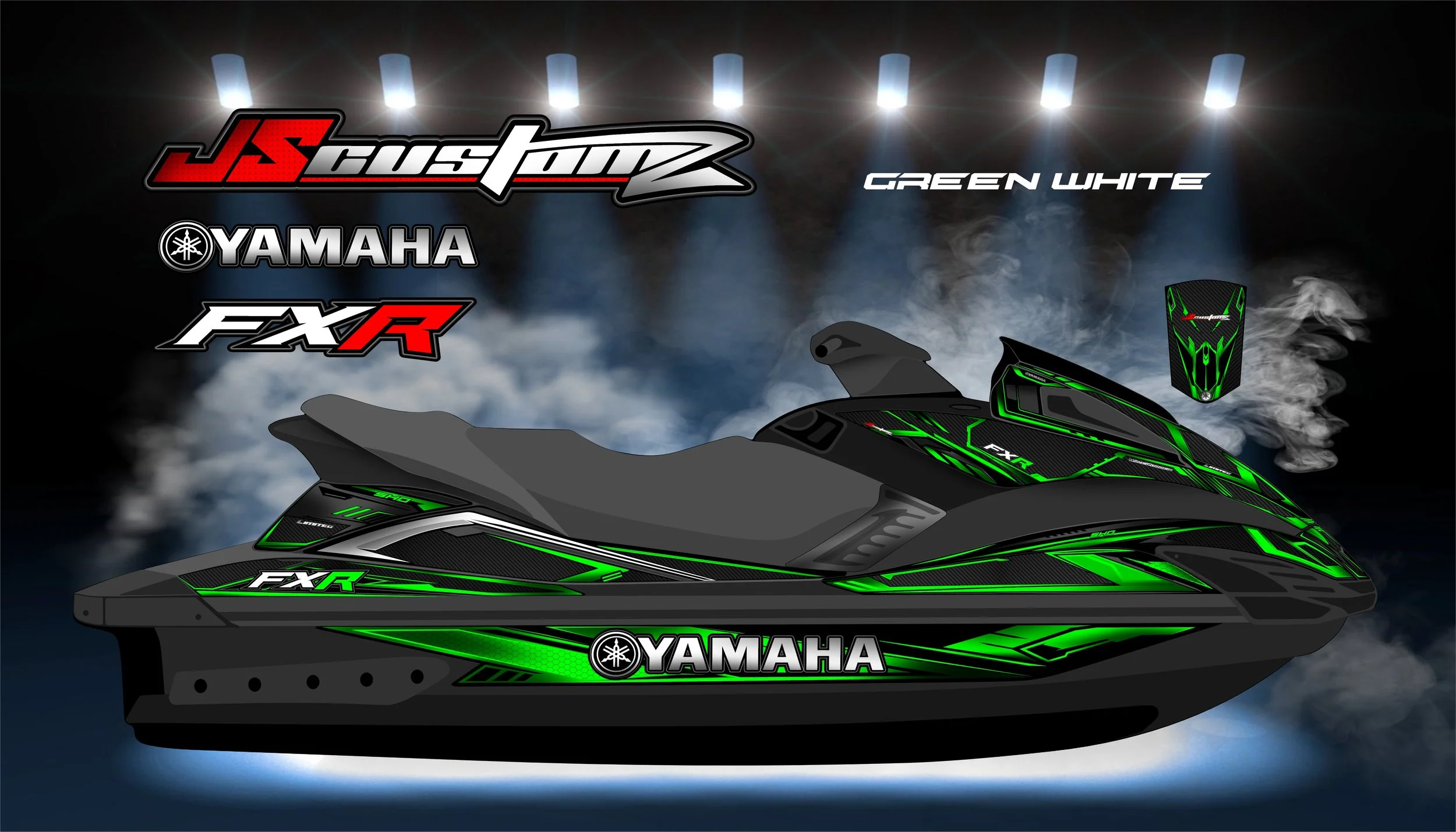 YAMAHA FX 2008-2011 JS2 GRAPHIC KIT GREEN WHITE.jpg