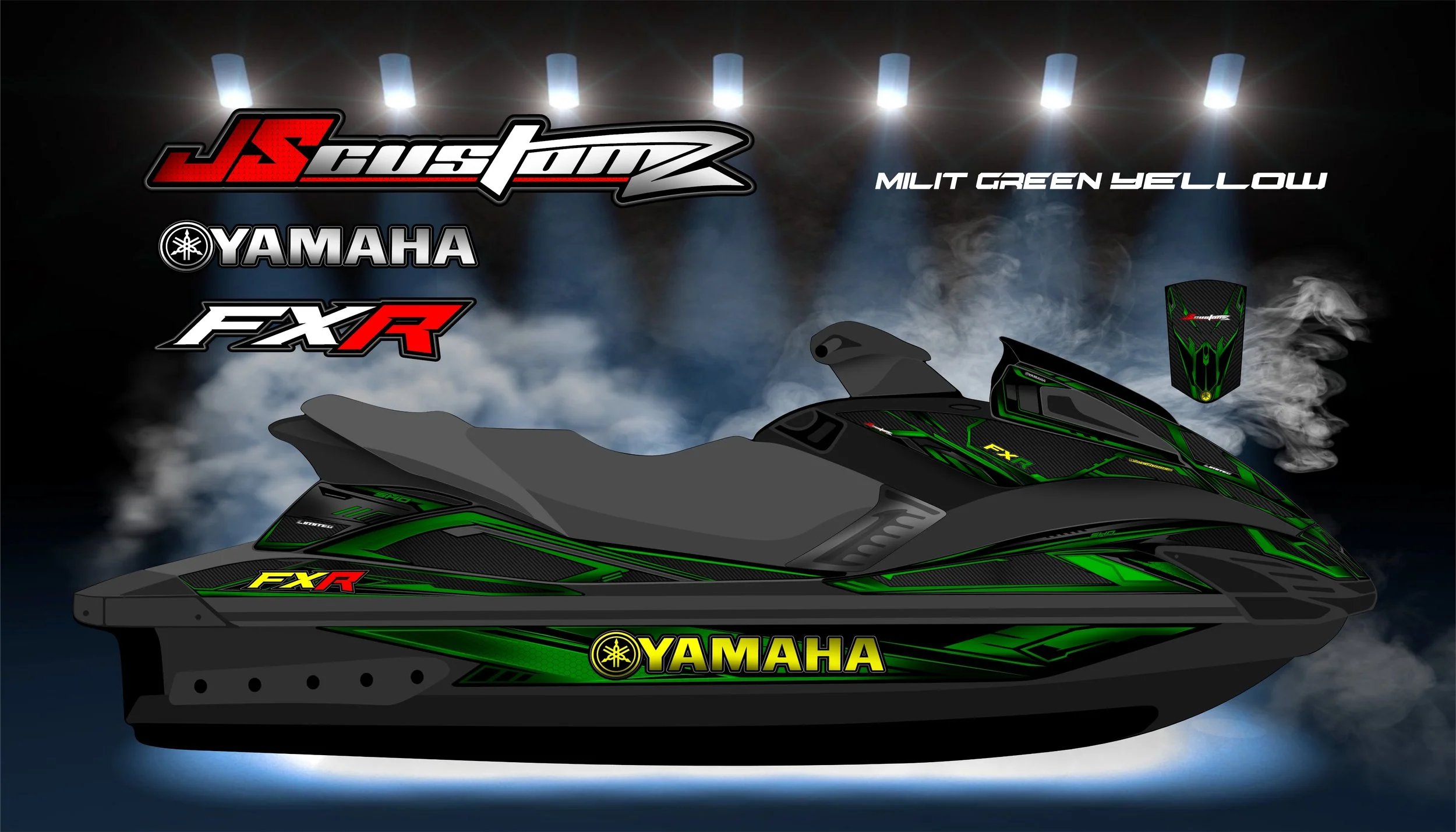 YAMAHA FX 2008-2011 JS2 GRAPHIC KIT MILIT GREEN YELLOW.jpg