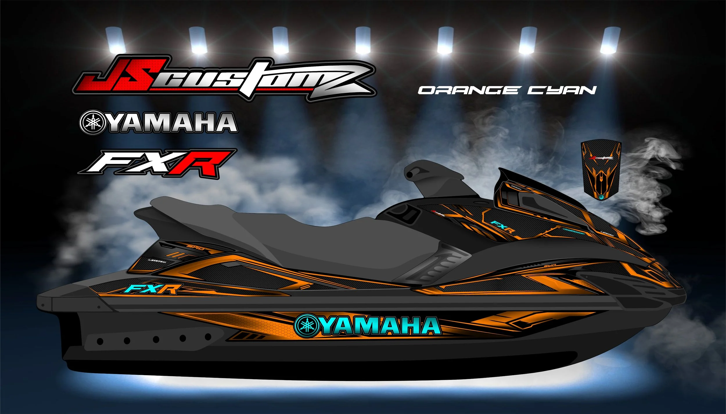 YAMAHA FX 2008-2011 JS2 GRAPHIC KIT ORANGE CYAN.jpg